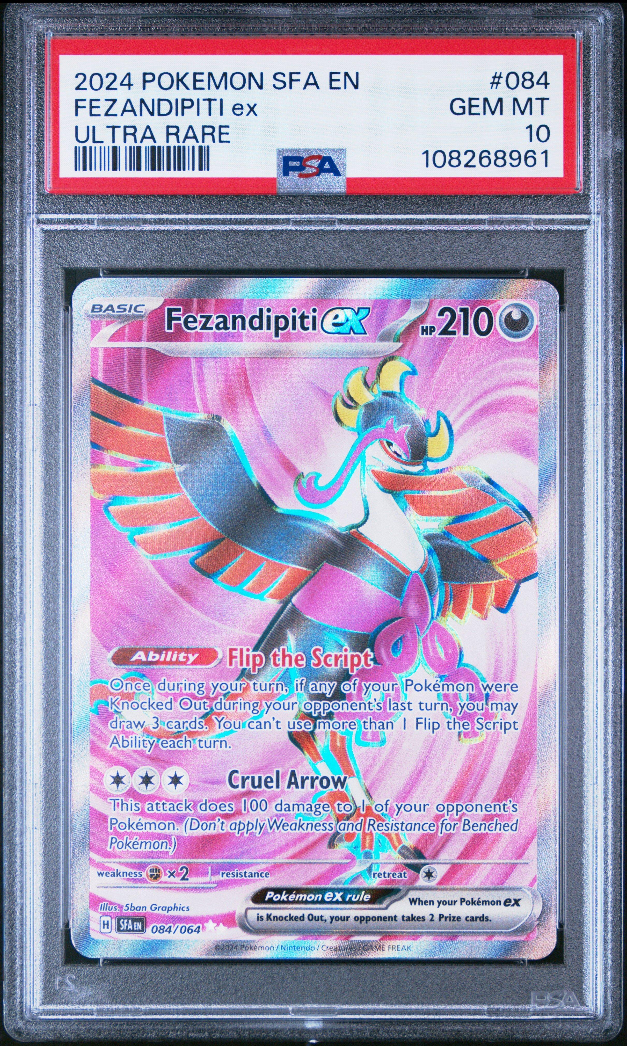 2024 Pokemon Sfa En-shrouded Fable 084 Fezandipiti Ex Ultra Rare PSA