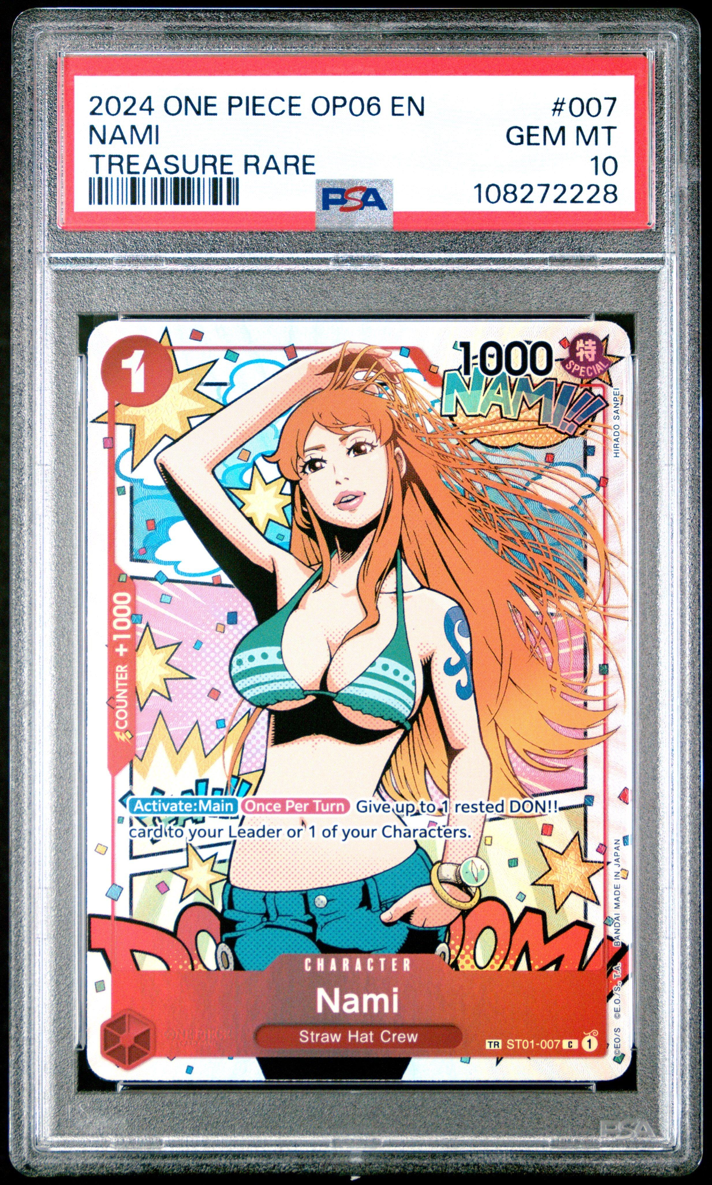 ワンピース カードゲーム 2024 PSA10 Nami TREASURE RARE #007 2024 One Piece Op06-wings Of The Captain 007 Nami Treasure Rare