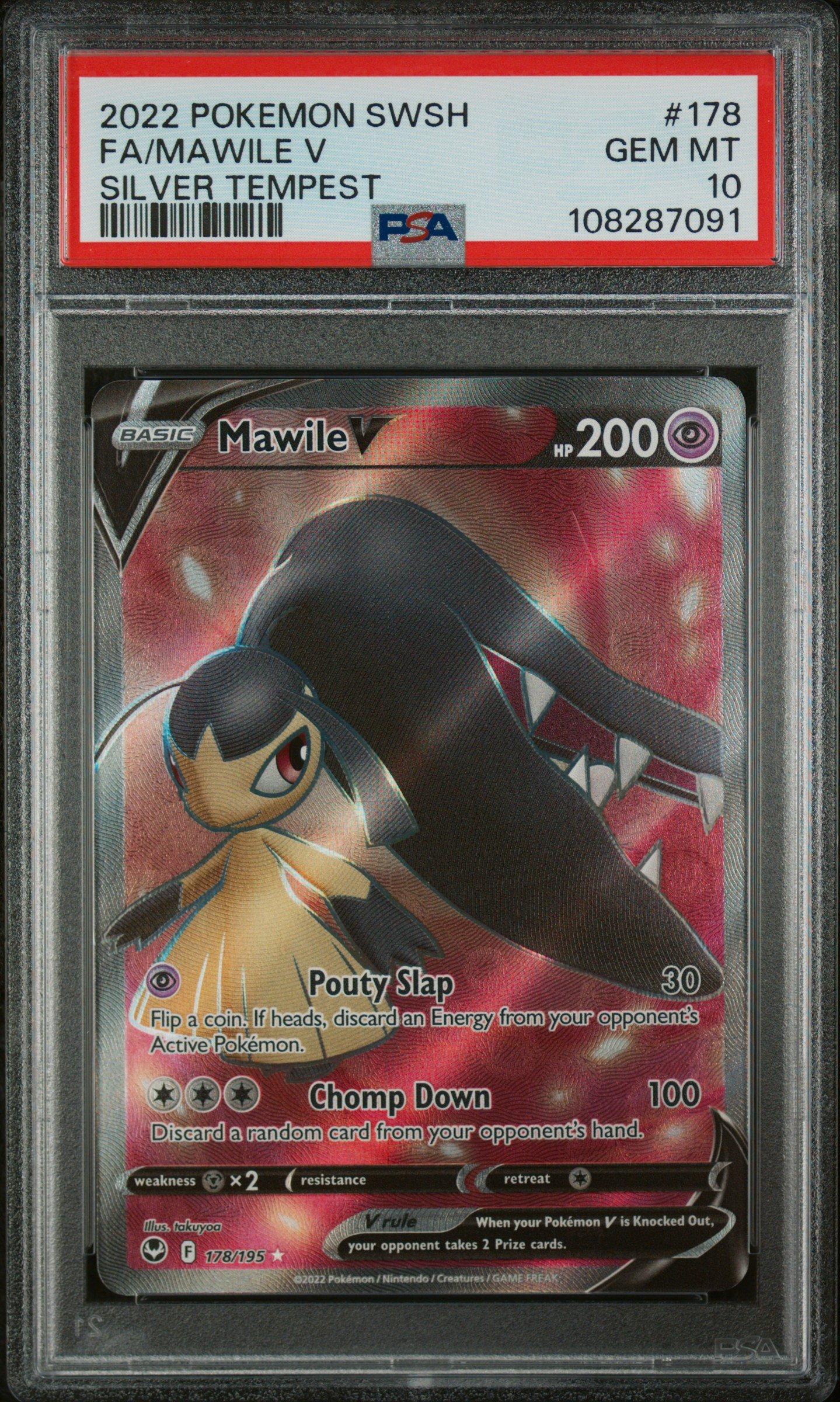 2022 Pokemon Sword & Shield Silver Tempest 178 Full Art/mawile V PSA