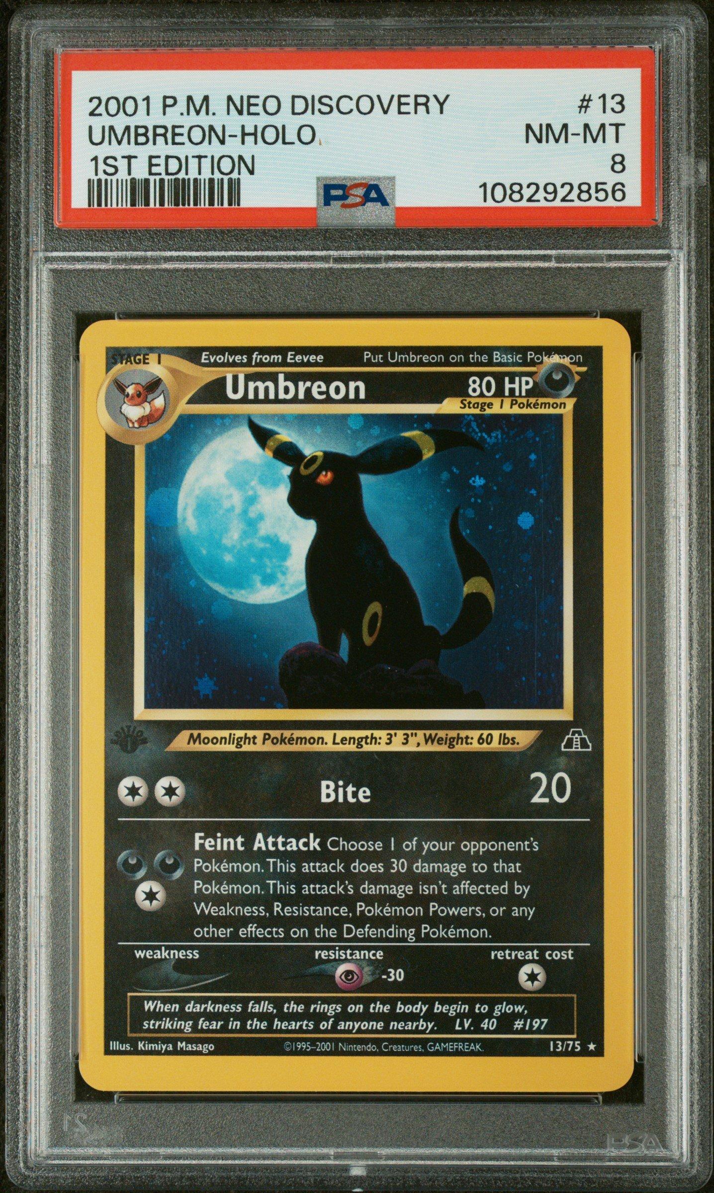 ブラッキー 1st Edition PSA 8 Umbreon 2001 Pokemon Neo Discovery 13 Umbreon-holo 1st Edition PSA 8