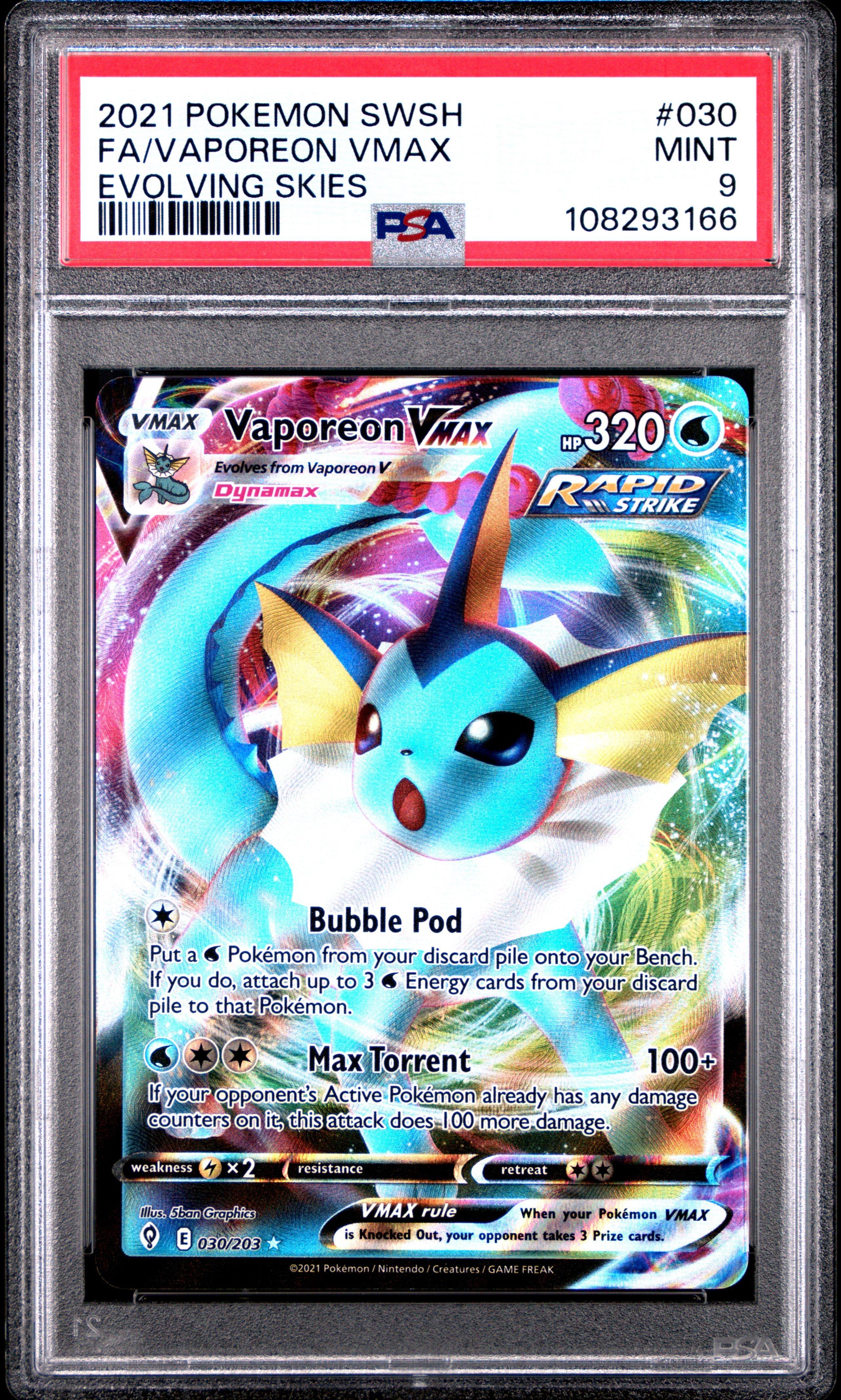 2021 Pokemon Sword & Shield Evolving Skies 030 Full Art/vaporeon