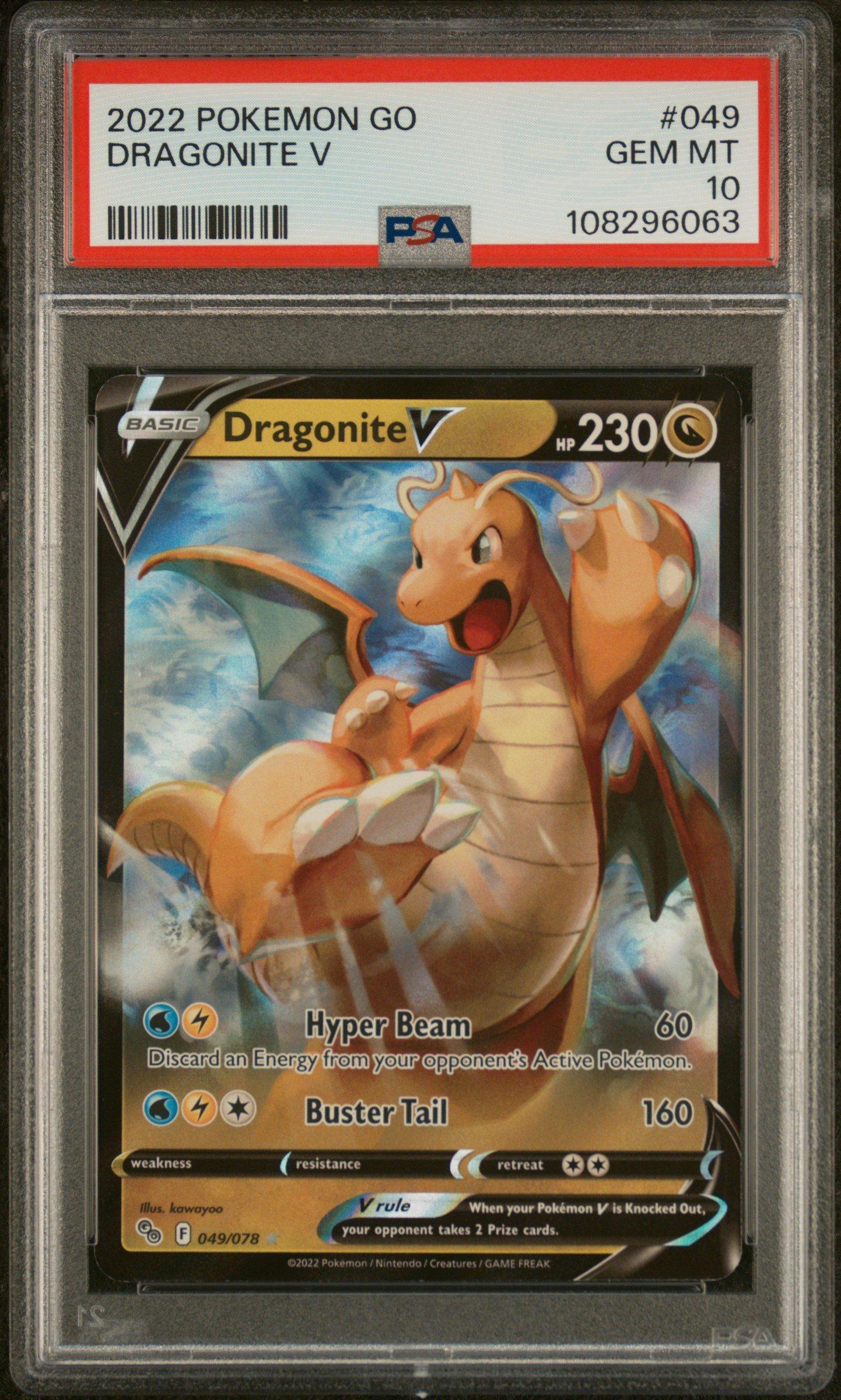 2022 Pokemon Go 049 Dragonite V PSA 10 Graded Card | GameStop