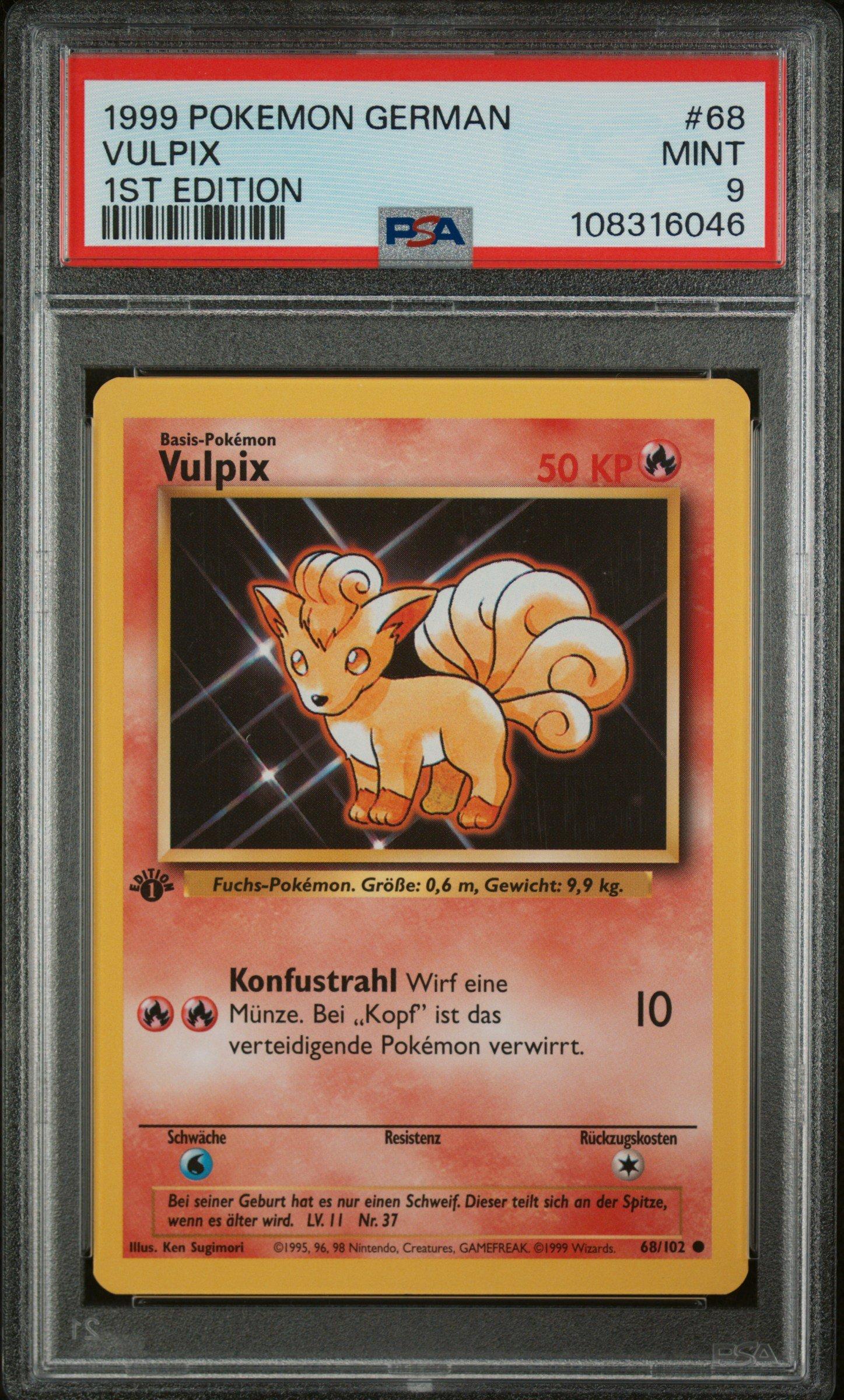 1999 Pokemon German 68 Vulpix 1st Edition PSA 9