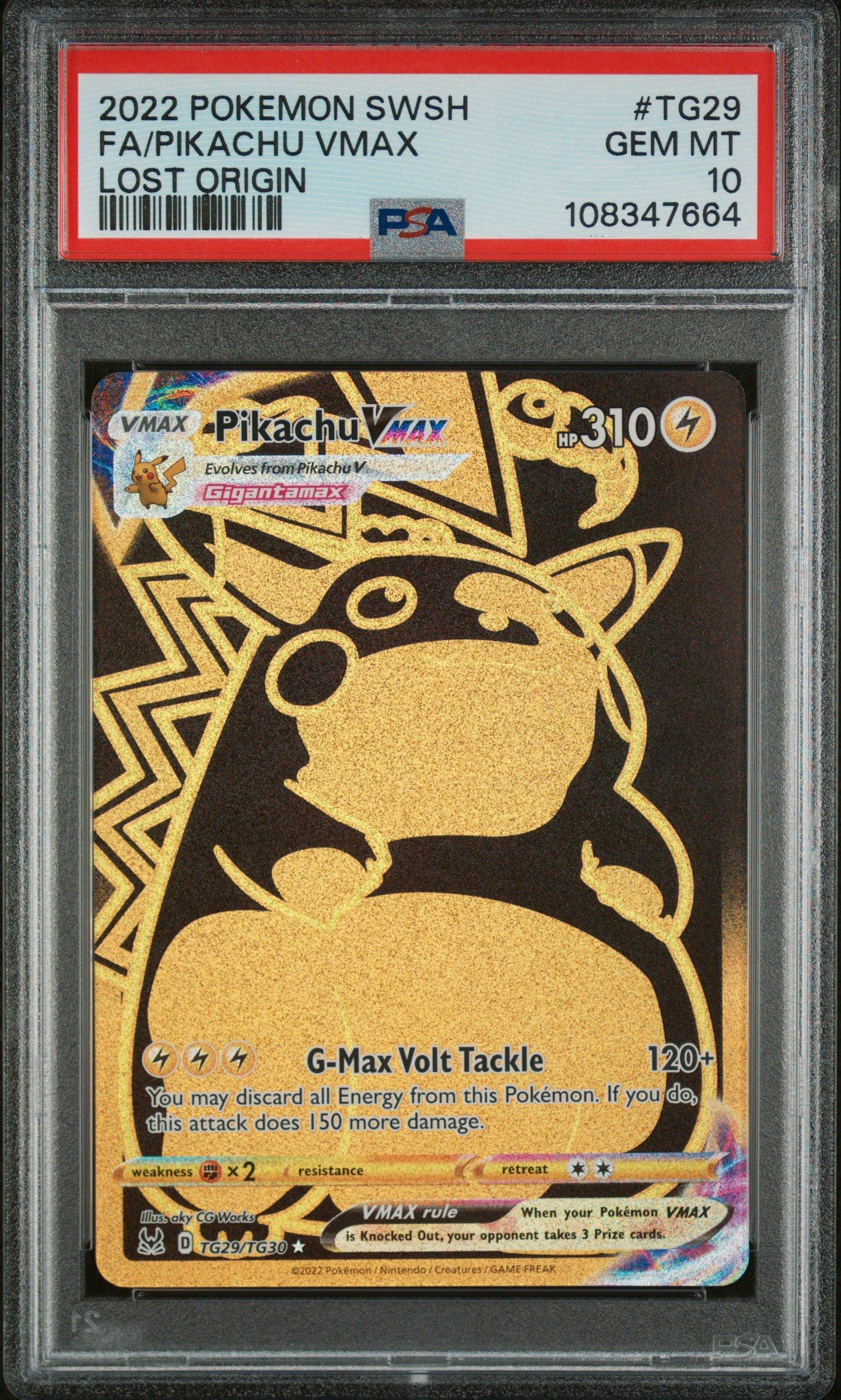 2022 Pokemon Sword & Shield Lost Origin Tg29 Full Art/pikachu Vmax