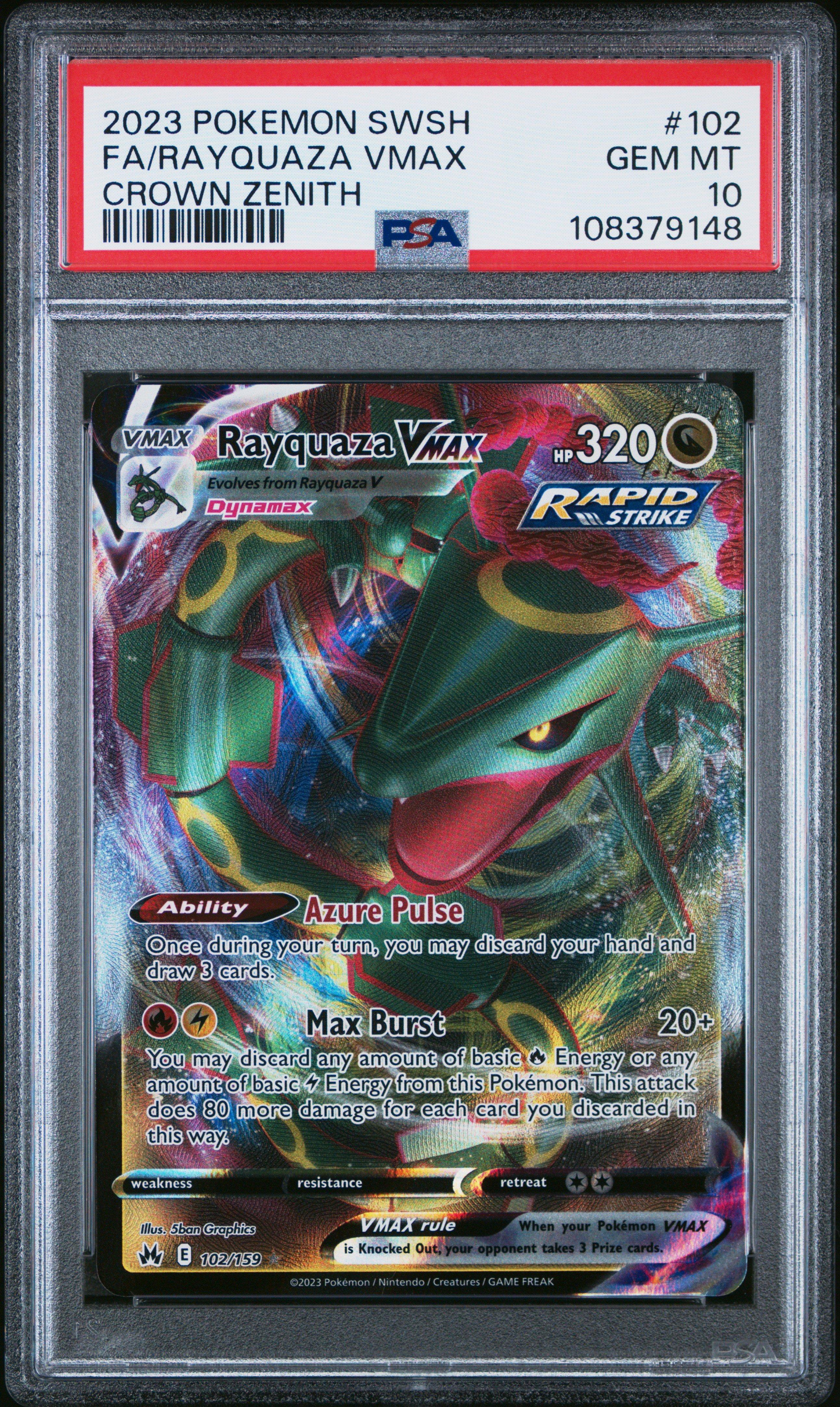 ポケモンカードゲーム RAYQUAZA VMAX CSR PSA10 PSA 10 Pokemon Japanese 2021 Rayquaza Vmax Full Art CSR Vmax