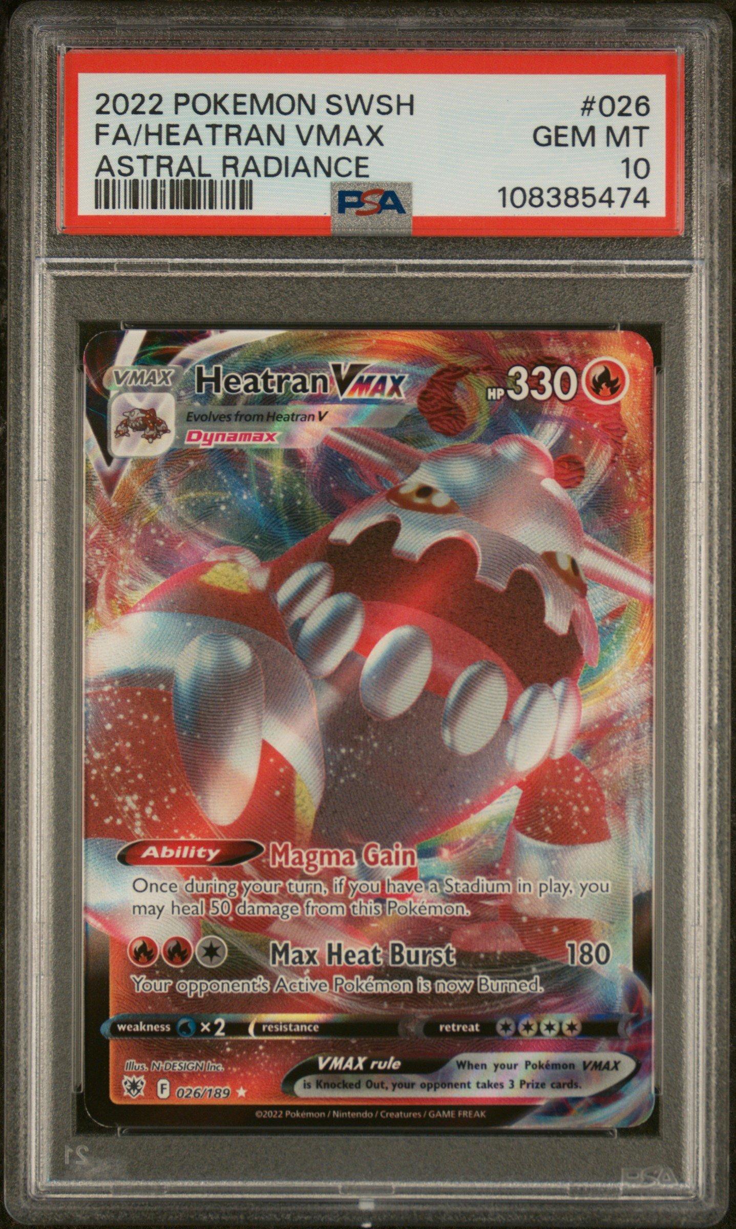 2022 Pokemon Sword & Shield Astral Radiance 026 Full Art/heatran Vmax PSA 10