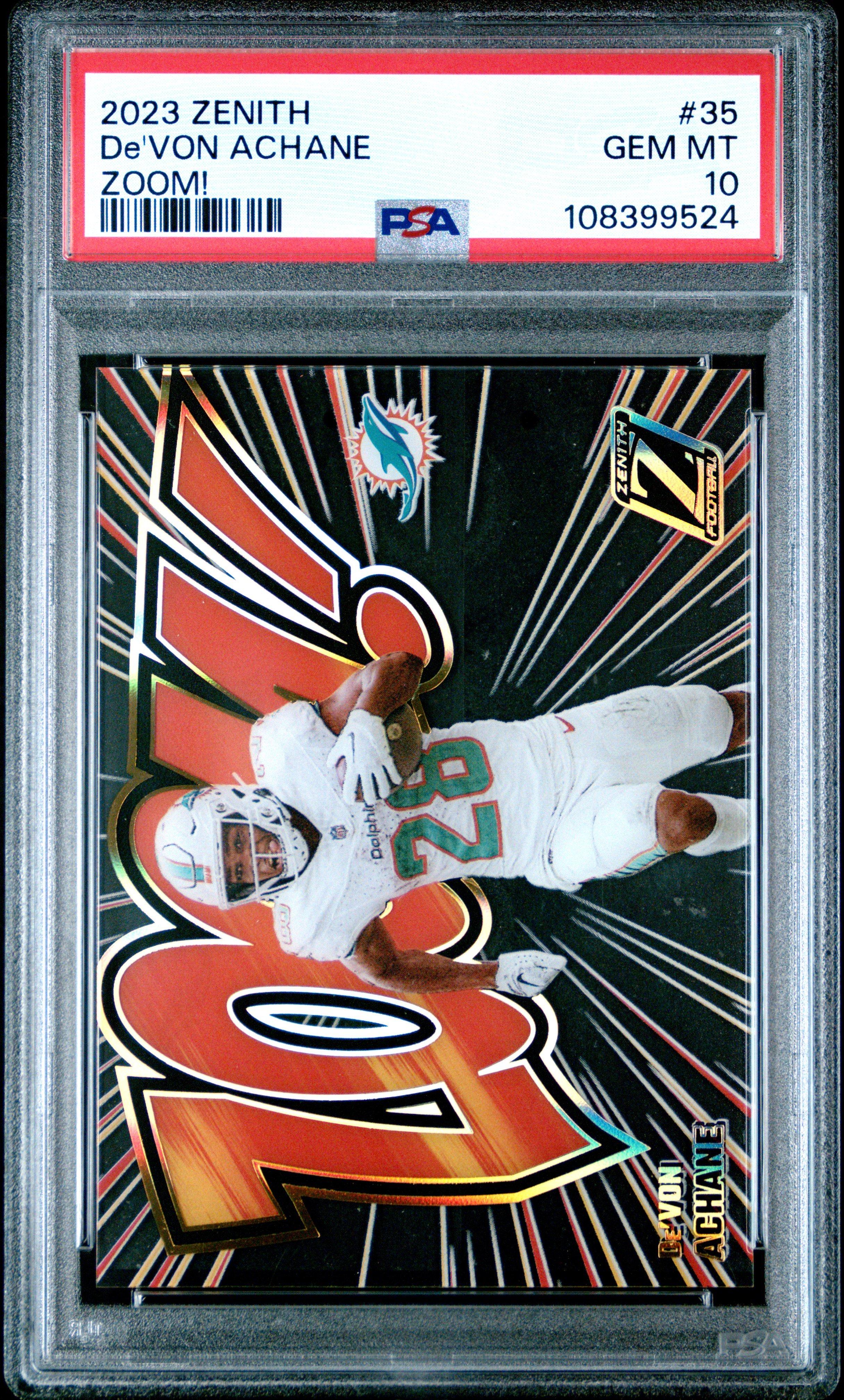 2023 Panini Zenith Zoom! 35 De'von Achane PSA 10