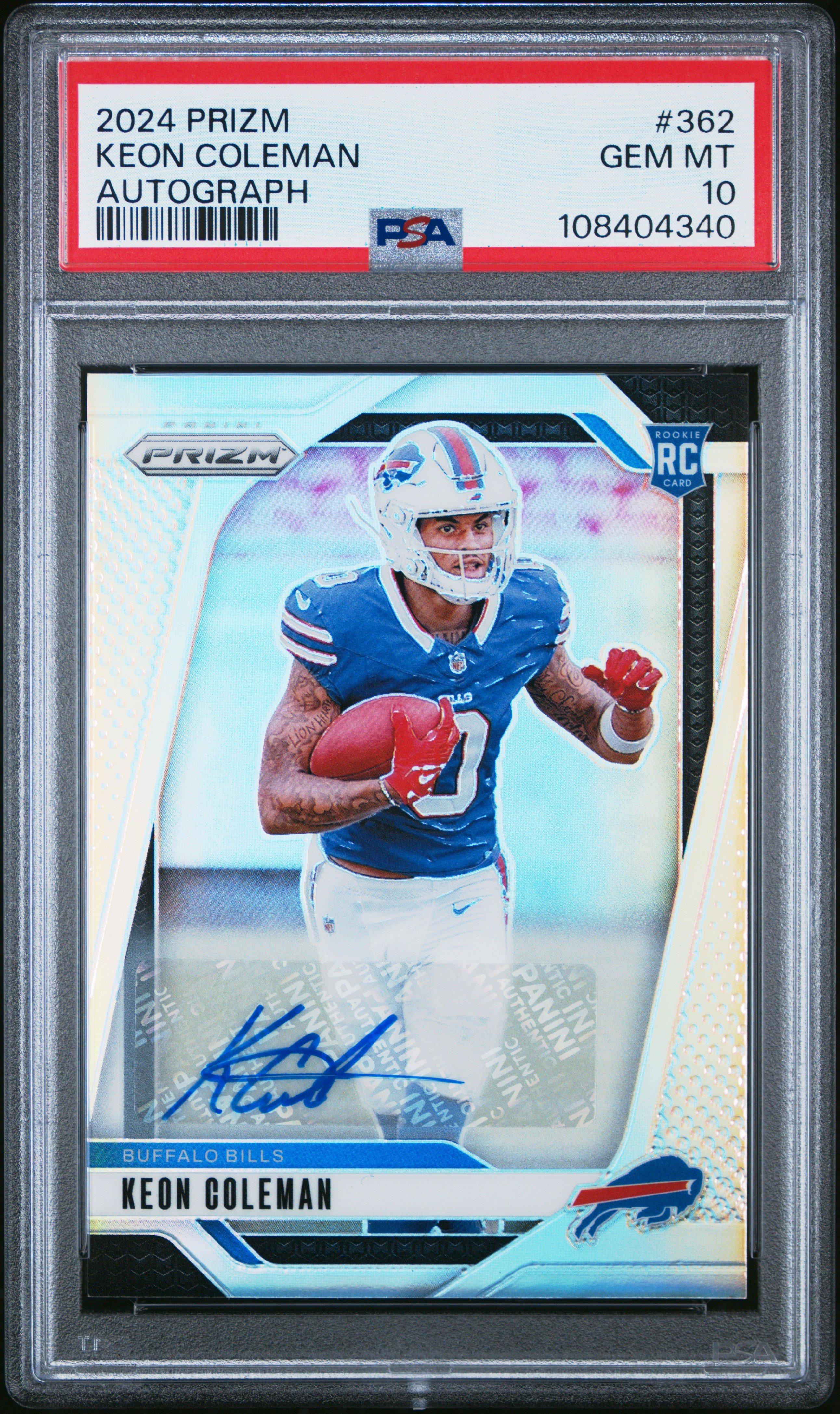 2024 Panini Prizm 362 Keon Coleman Autograph PSA 10
