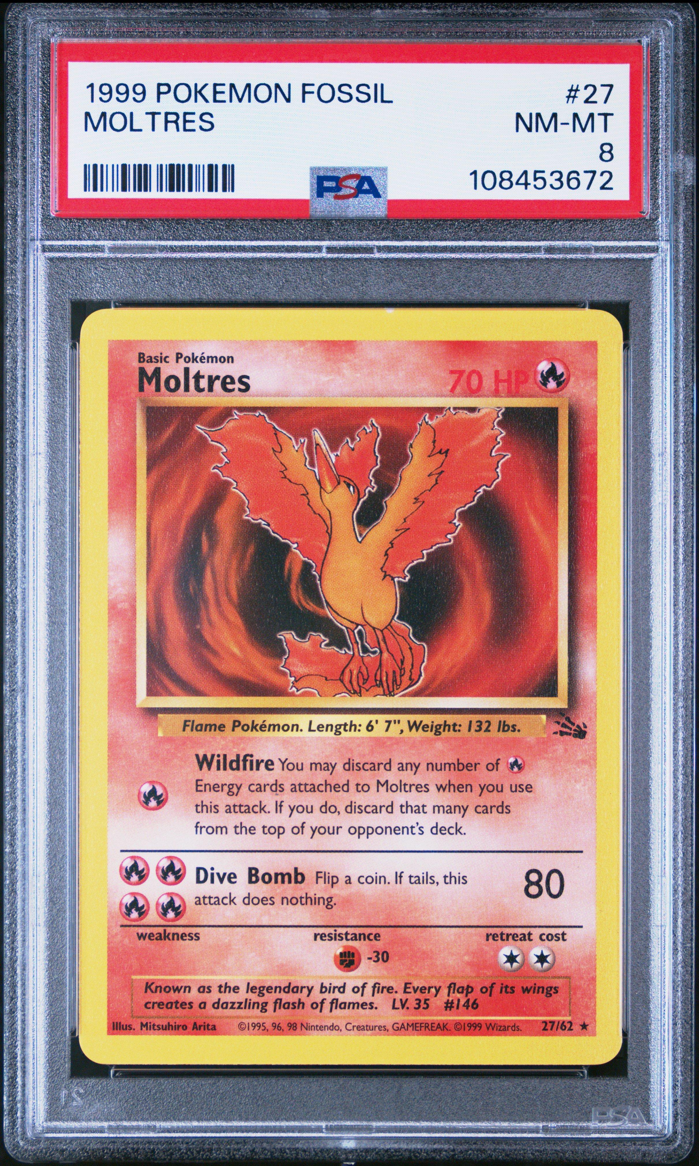 1999 Pokemon Fossil 27 Moltres PSA