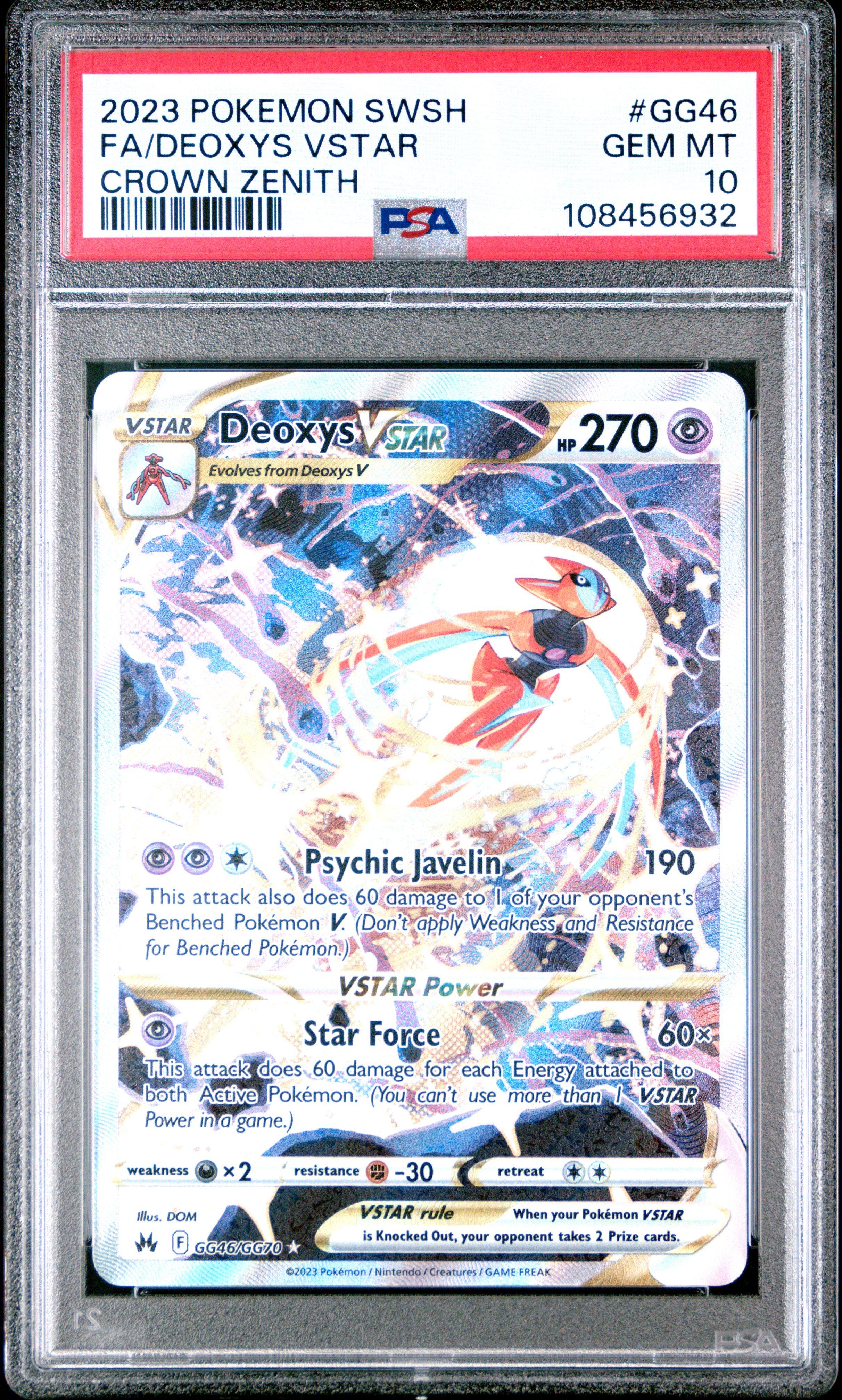 デオキシスVSTAR PSA10 2023 Pokemon Sword And Shield Crown Zenith Gg46 Full Art/deoxys