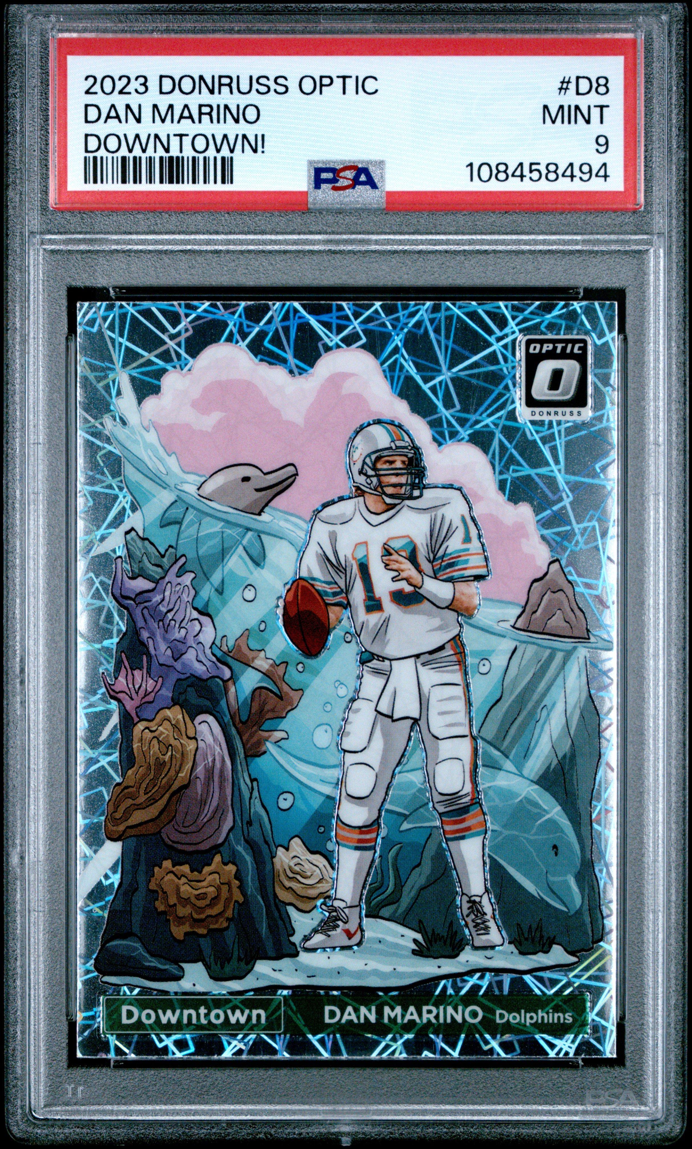 2023 Panini Donruss Optic Downtown! D8 Dan Marino PSA 9