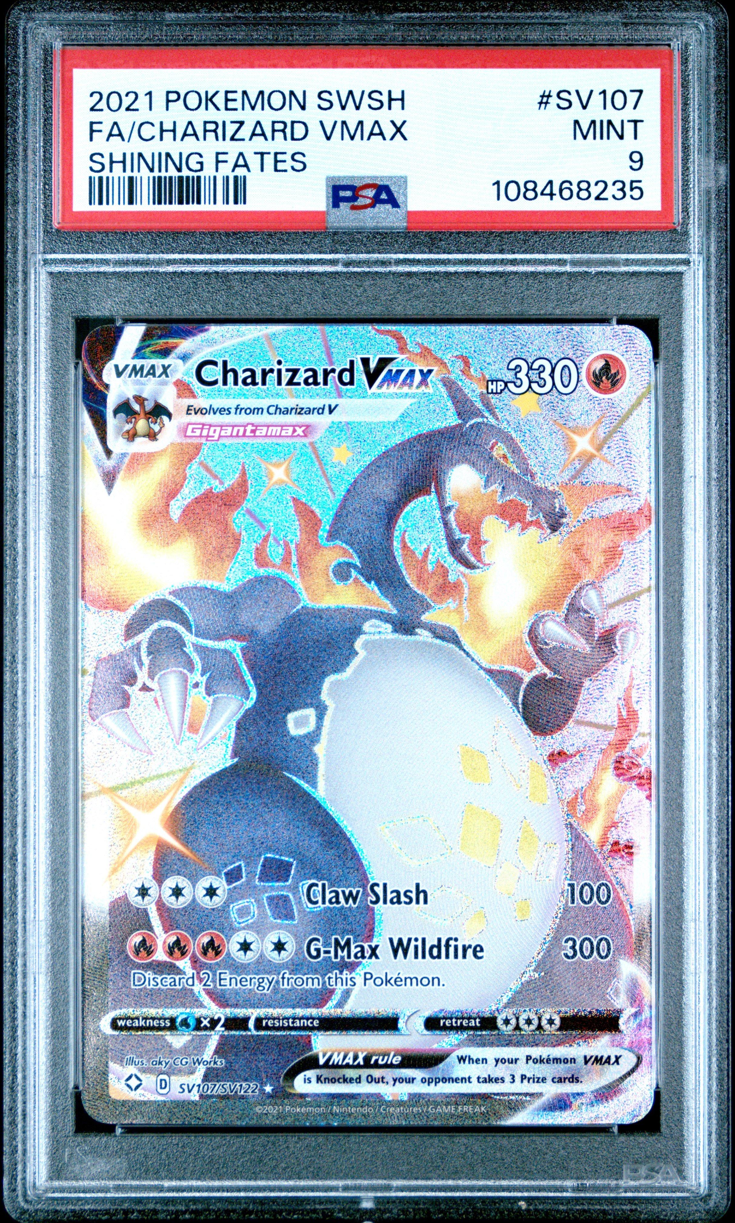 2021 Pokemon Sword & Shield Shining Fates Sv107 Full Art/charizard