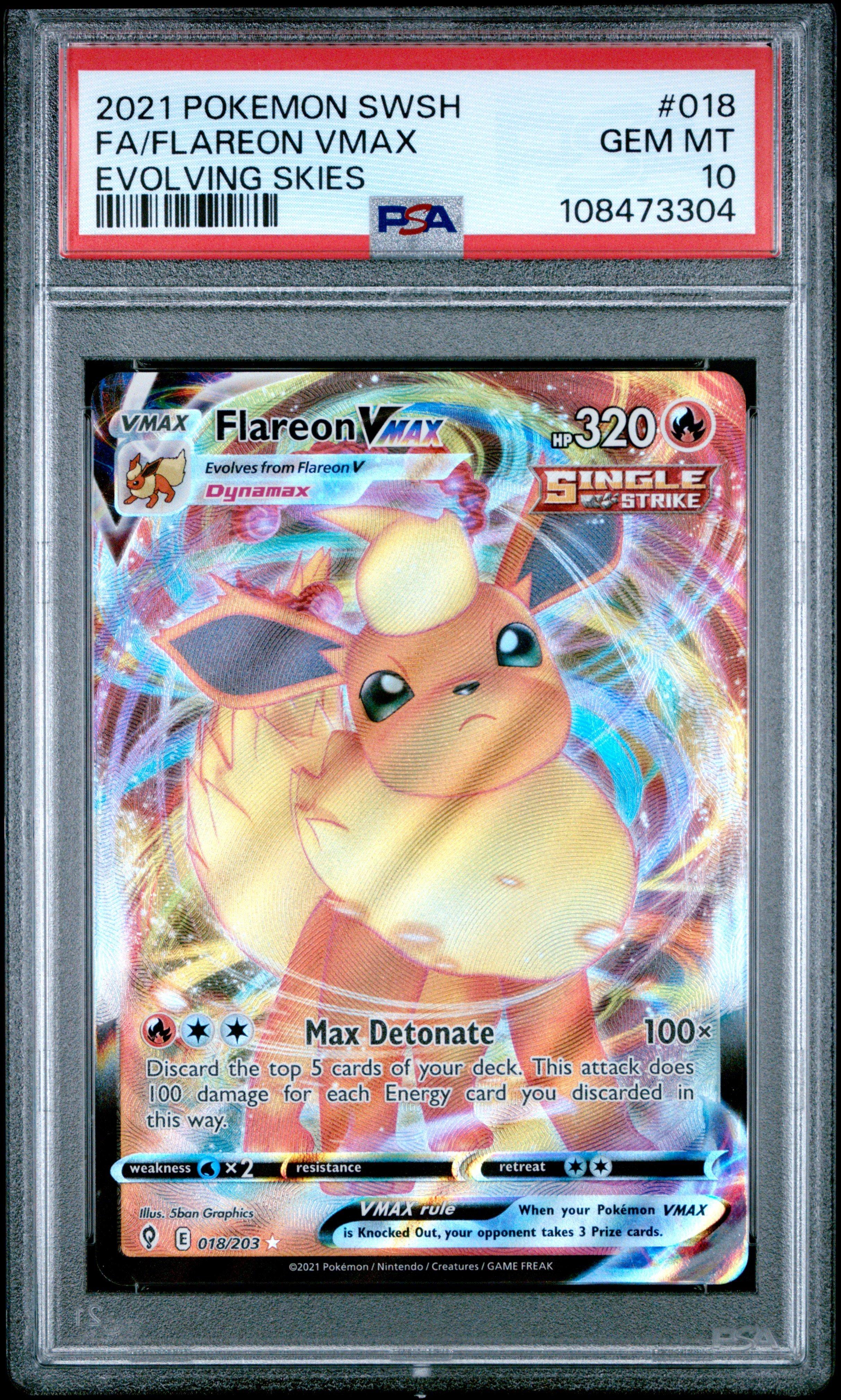2021 Pokemon Sword & Shield Evolving Skies 018 Full Art/flareon