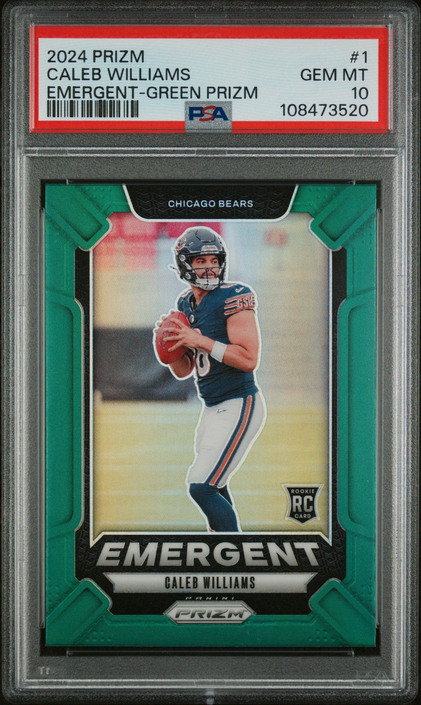 2024 Panini Prizm Emergent 1 Caleb Williams Green Prizm PSA