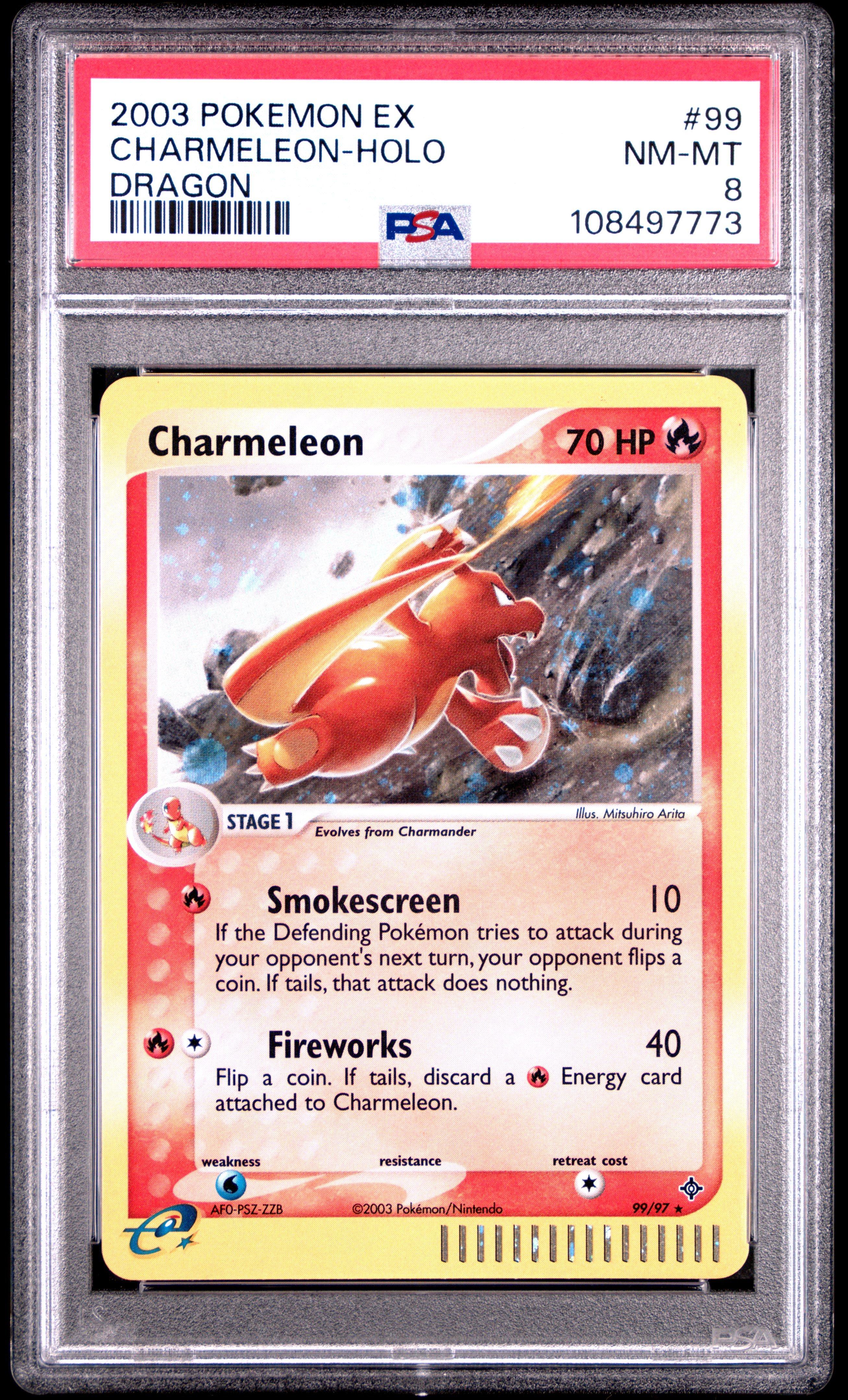 2003 Pokemon Ex Dragon 99 Charmeleon-holo PSA 8