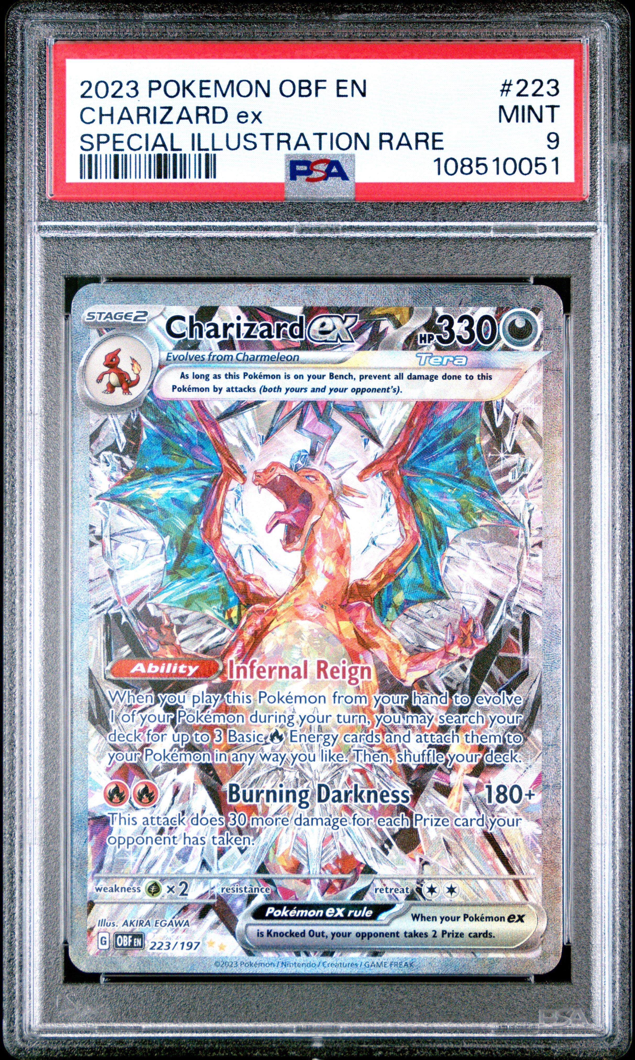 2023 Pokemon Obsidian Flames 223 Charizard Ex Special Illustration Rare PSA 9