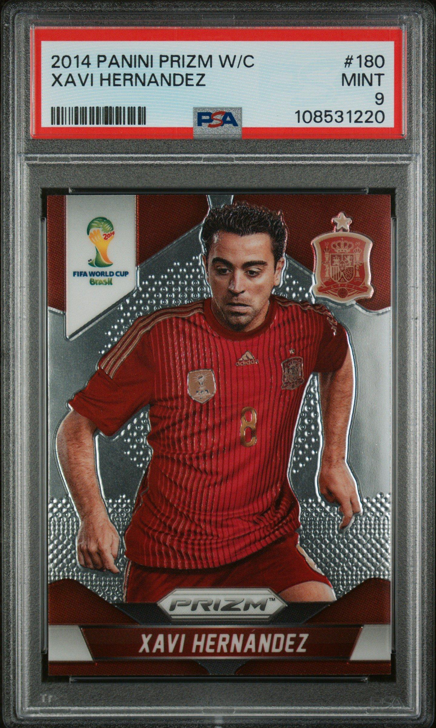 2014 Panini Prizm World Cup 180 Xavi Hernandez PSA 9