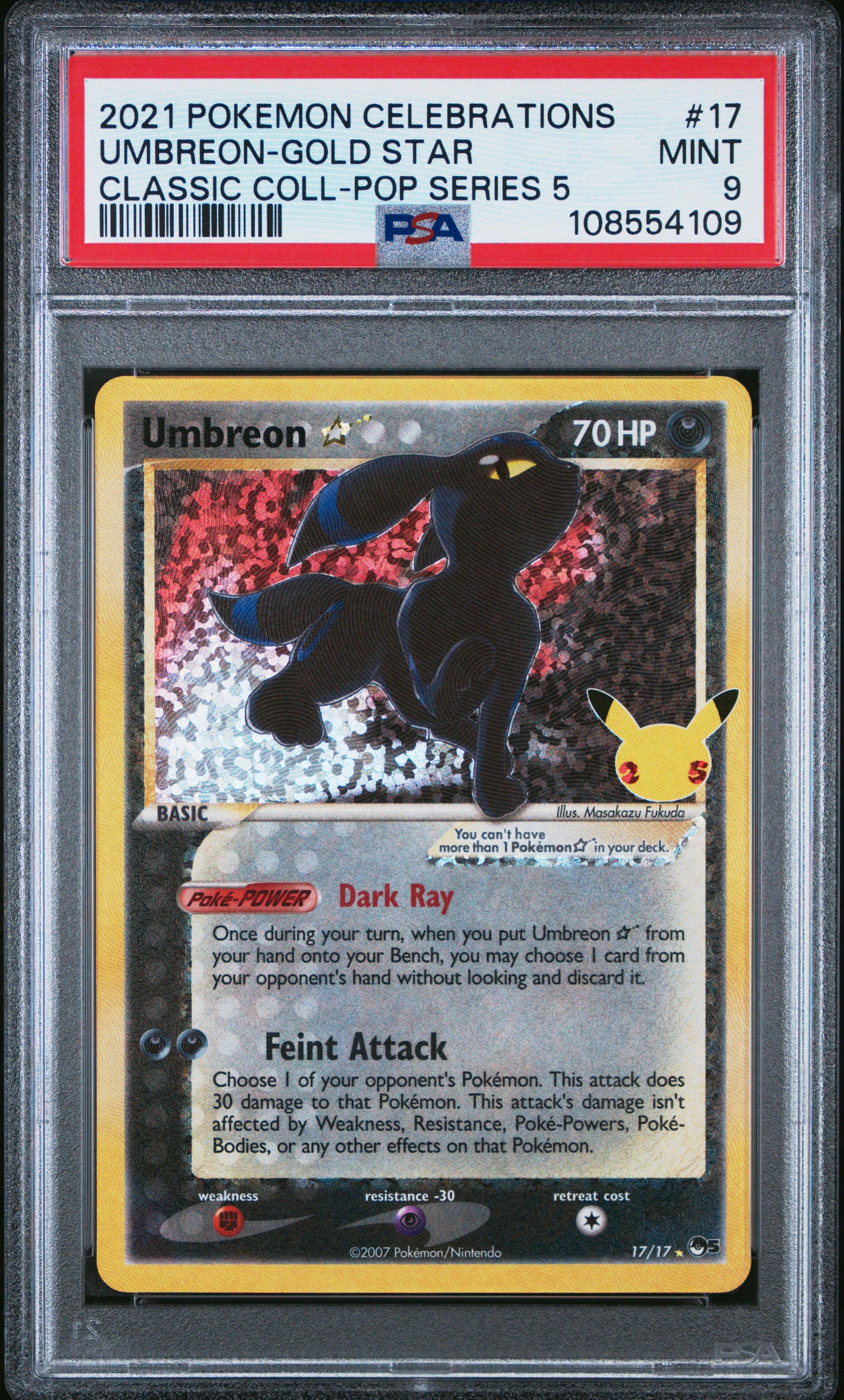 2021 Pokemon Celebrations Classic Collection 17 Umbreon-gold Star