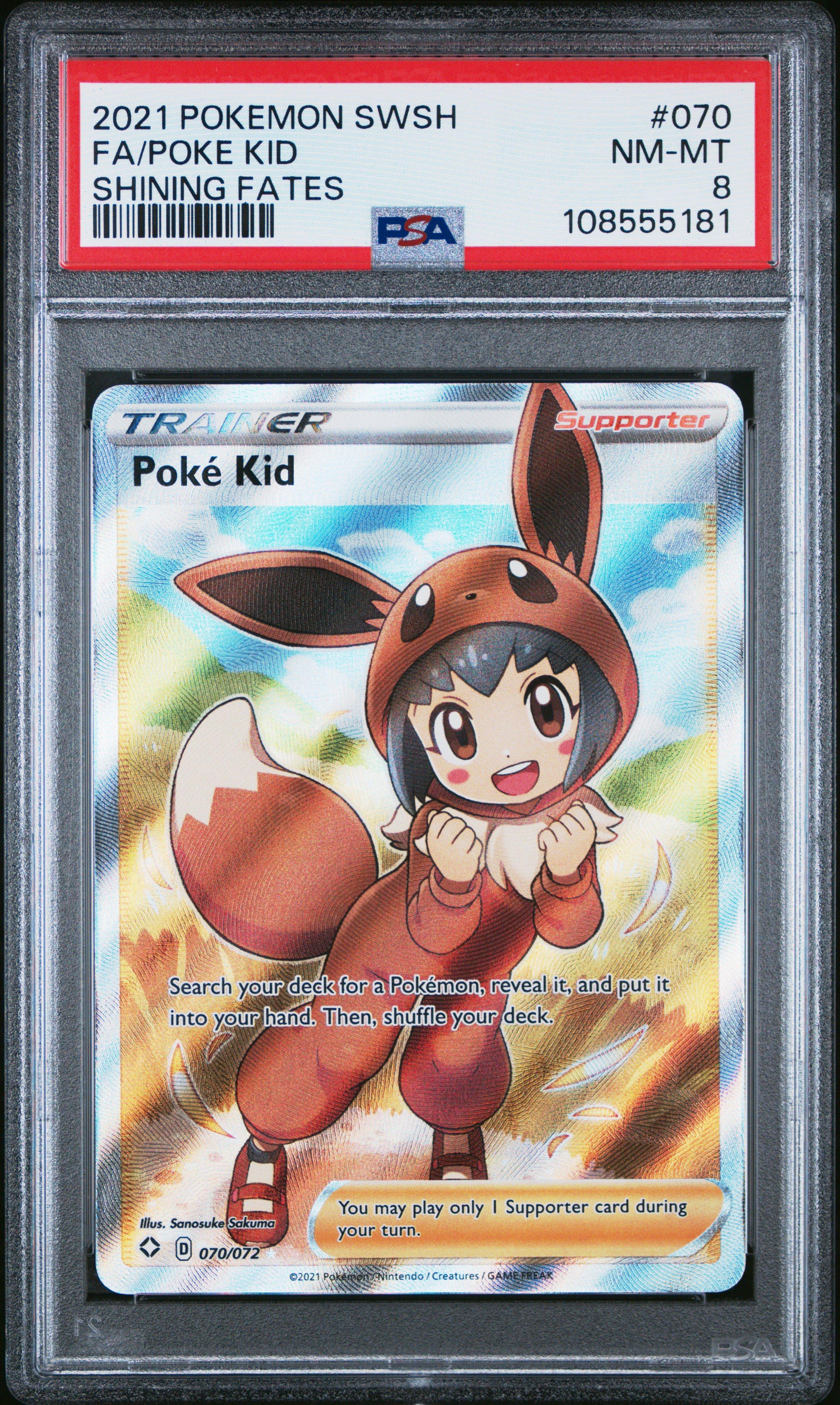 2021 Pokemon Sword & Shield Shining Fates 070 Full Art/poke Kid PSA