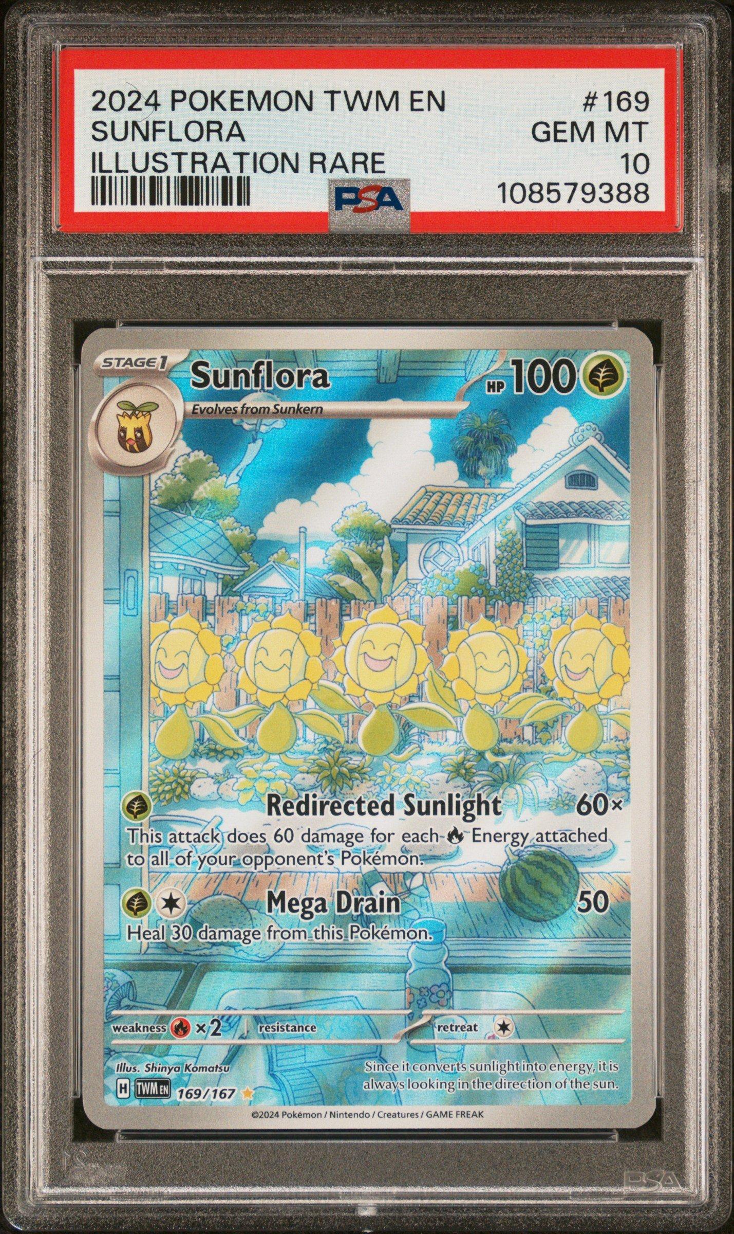 ポケモンカード　PSA10、PSA9 2024 Pokemon Twm En-twilight Masquerade 169 Sunflora Illustration