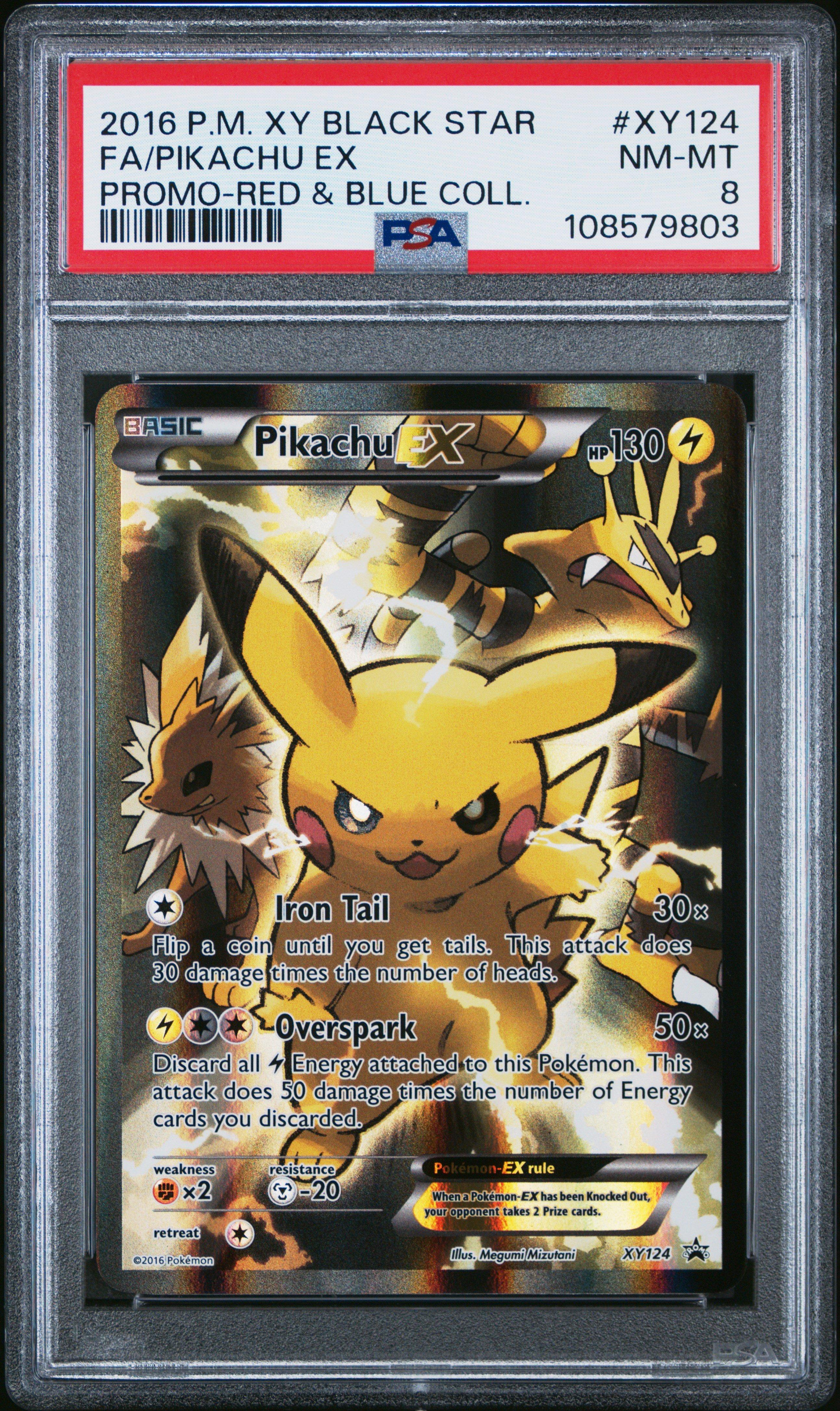 2016 Pokemon Xy Black Star Promo Xy124 Full Art/pikachu Ex Red
