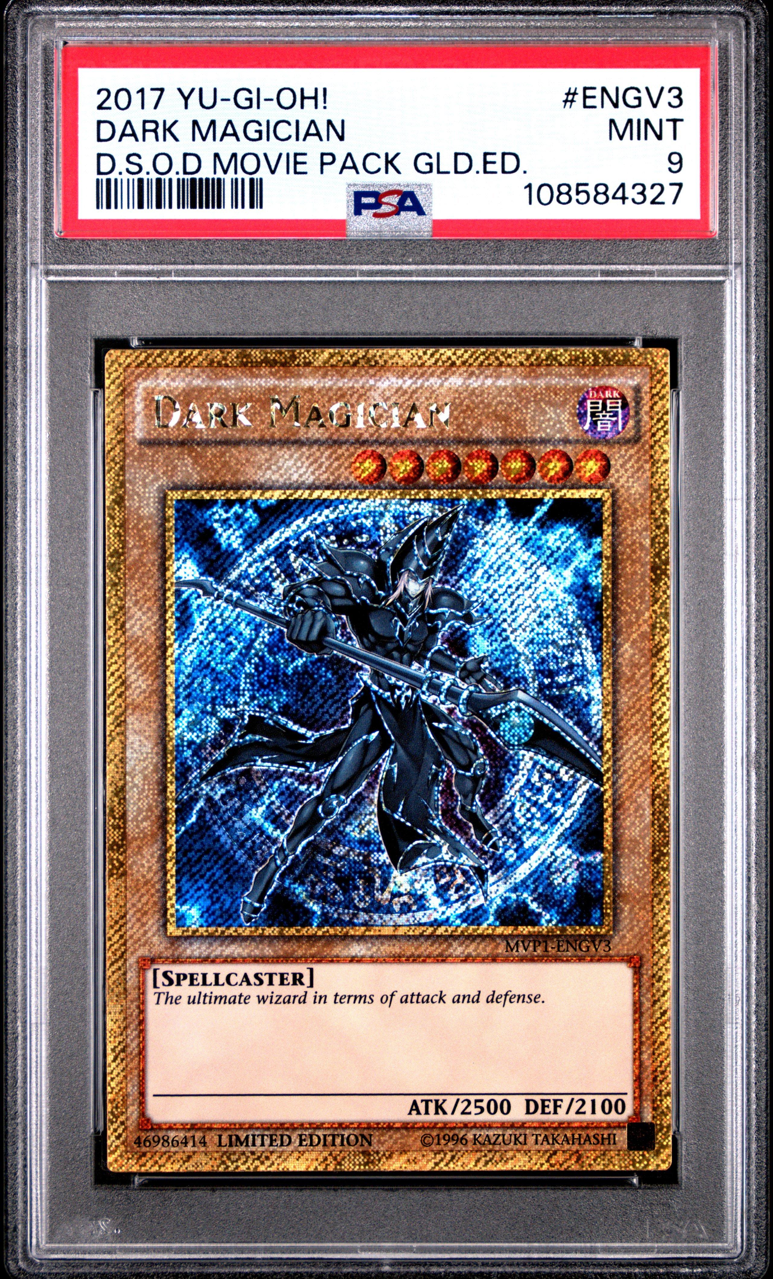 2017 Yu-gi-oh! The Dark Side Of Dimensions Movie Pack Gold Edition Engv3 Dark Magician PSA 9