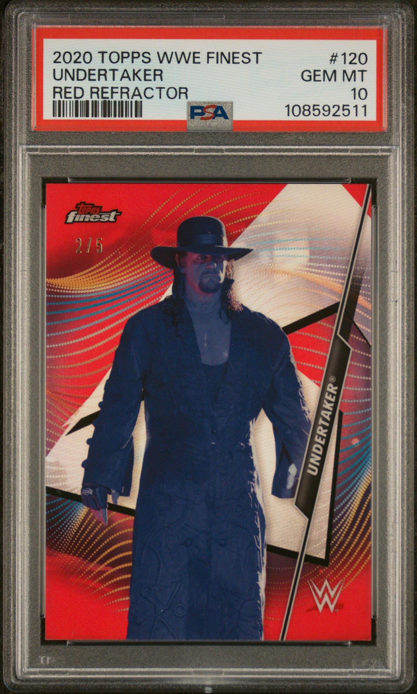 The ドーテーズ　under20 2020 Topps Wwe Finest 120 Undertaker Red Refractor PSA 10