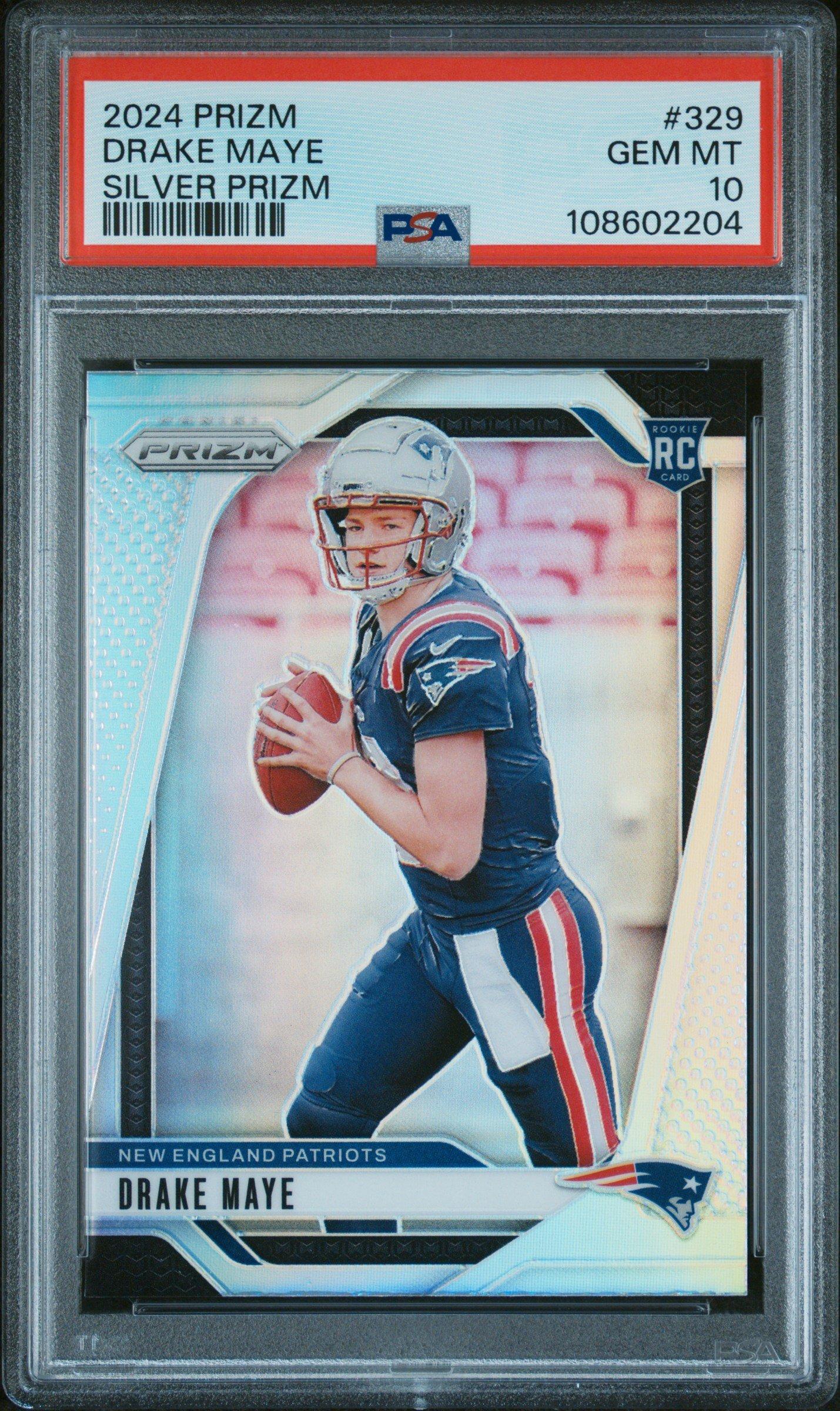 2024 Panini Prizm 329 Drake Maye Silver Prizm PSA