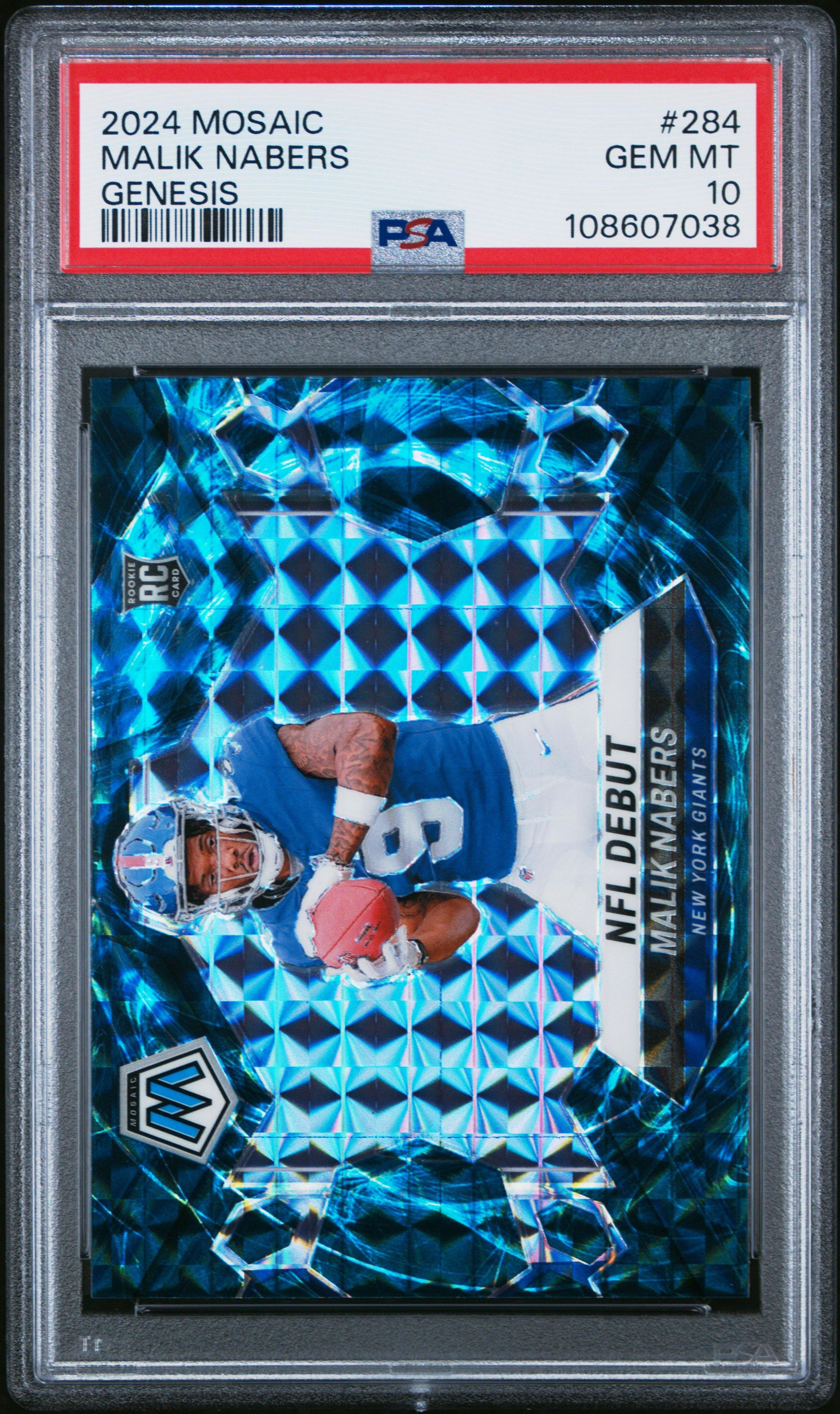 2024 Panini Mosaic 284 Malik Nabers Genesis PSA 10