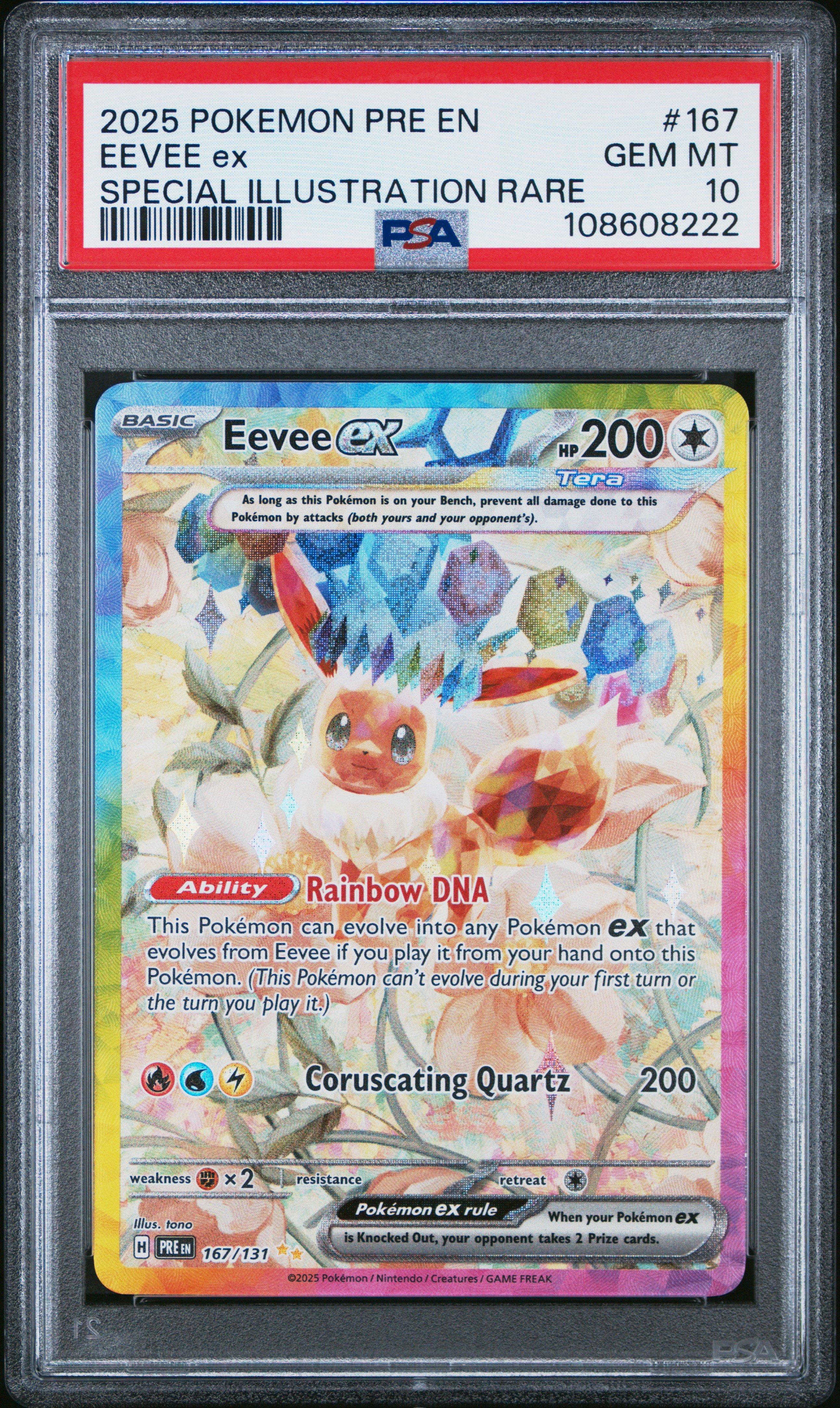 2025 Pokemon Pre En-prismatic Evolutions 167 Eevee Ex Special