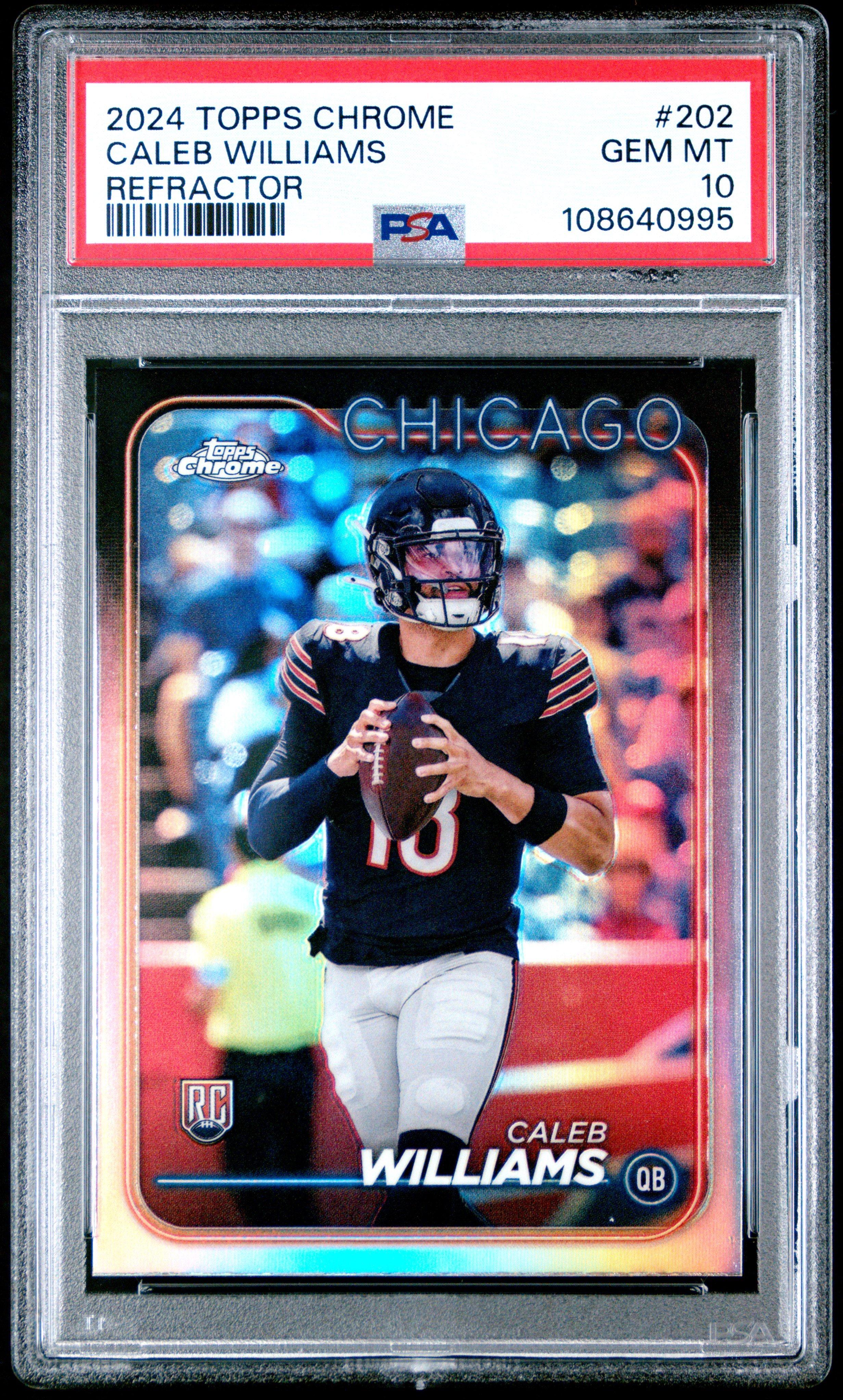 2024 Topps Chrome 202 Caleb Williams Refractor PSA 10