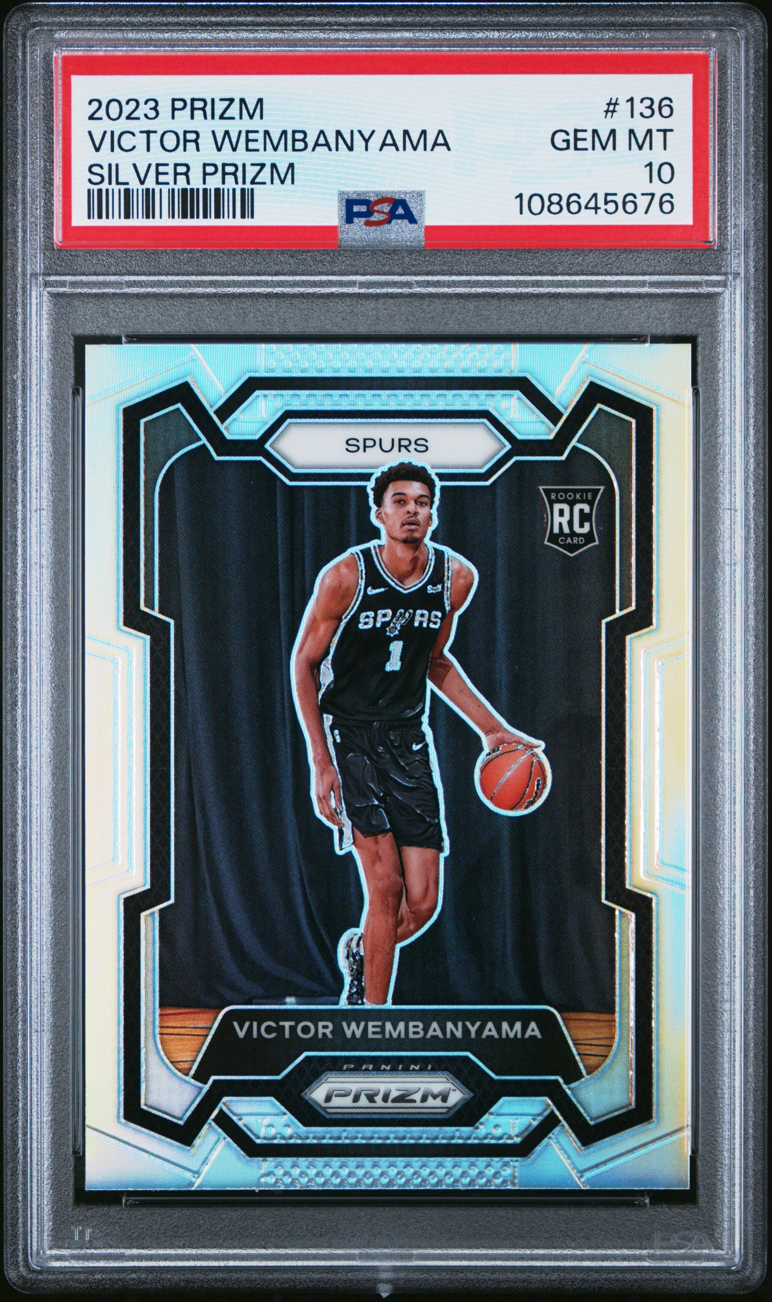 2023 Panini Prizm 136 Victor Wembanyama Silver Prizm PSA 10 Graded