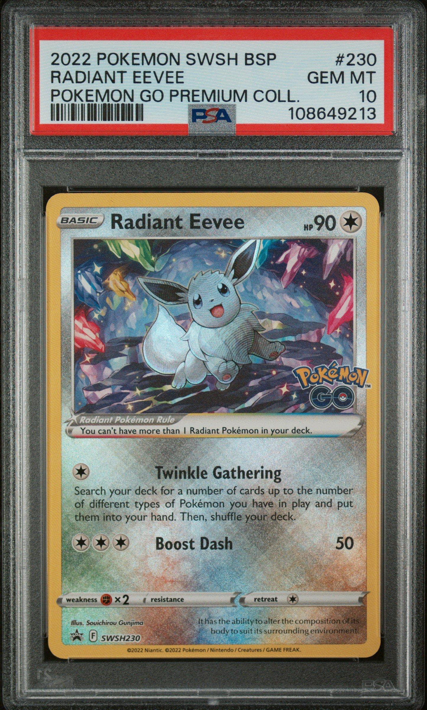 2022 Pokemon Swsh Black Star Promo 230 Radiant Eevee Pokemon Go