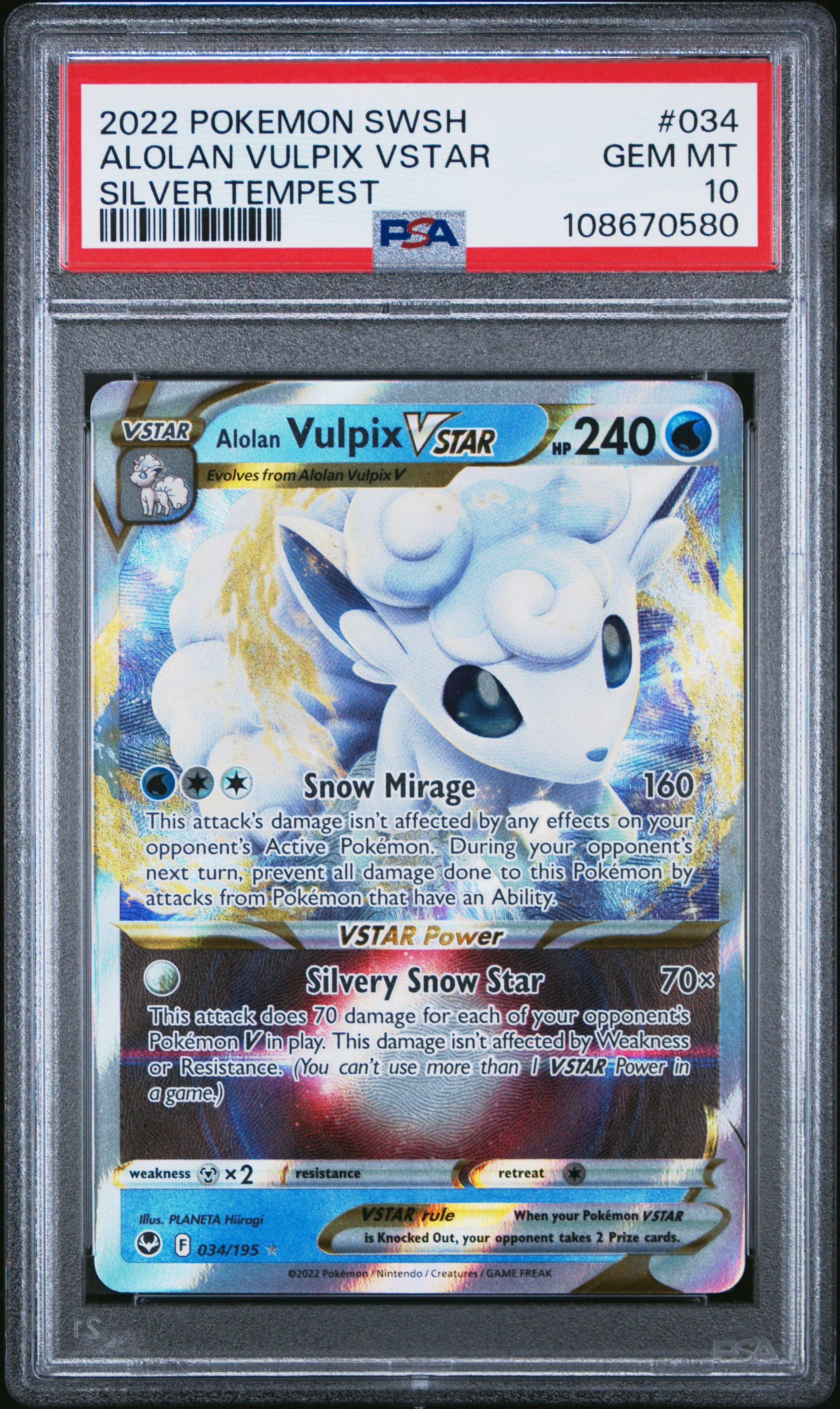 2022 Pokemon Sword & Shield Silver Tempest 034 Alolan Vulpix Vstar
