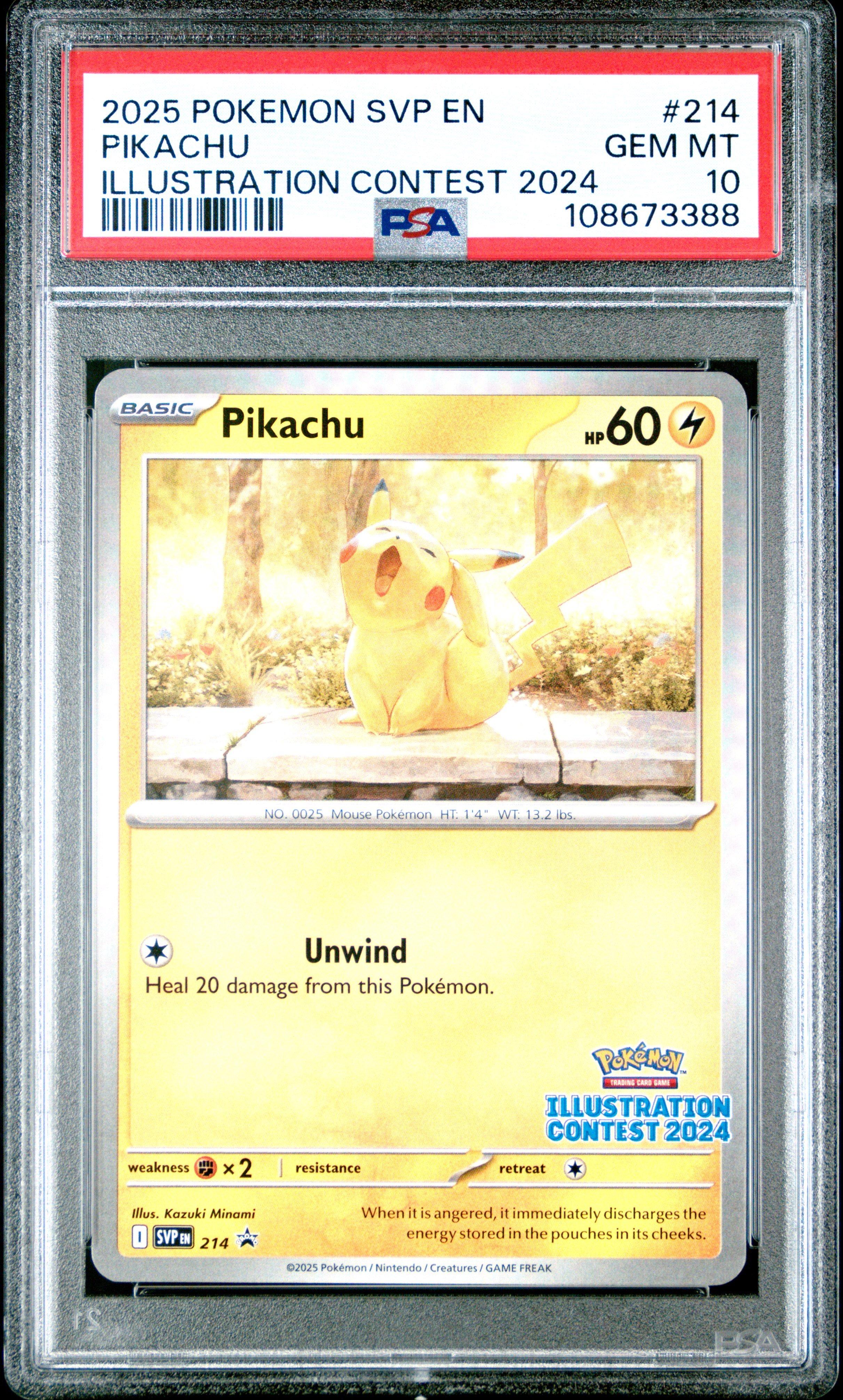 2025 Pokemon Svp En-sv Black Star Promo 214 Pikachu Illustration