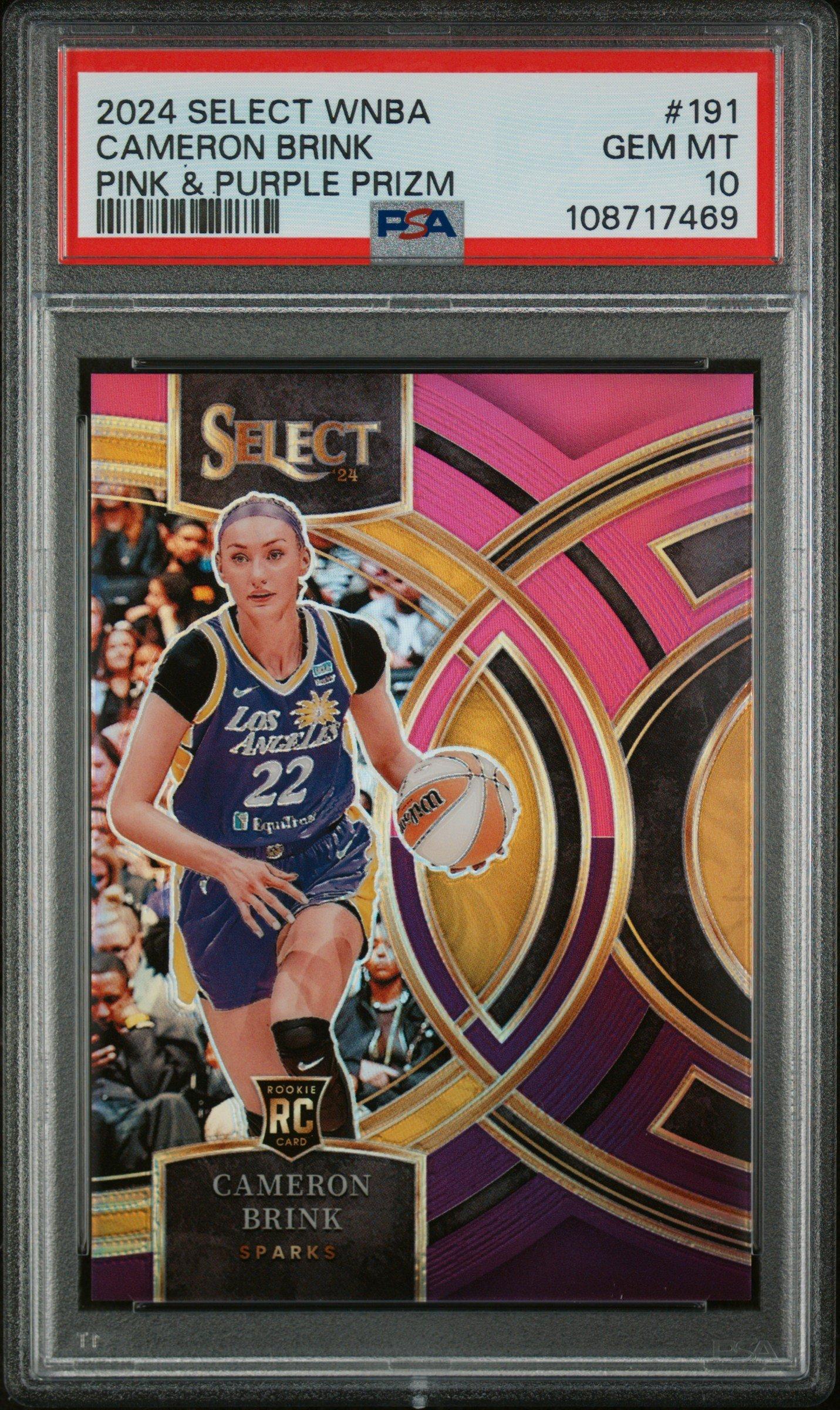 2024 Panini Select Wnba 191 Cameron Brink Pink & Purple Prizm PSA 10