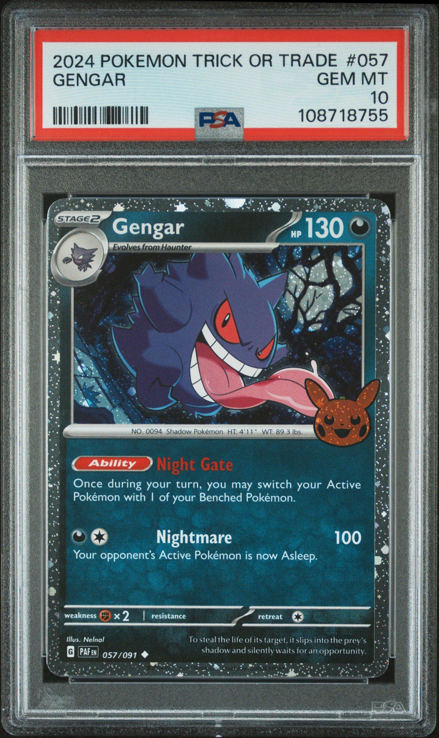 2024 Pokemon Trick Or Trade 057 Gengar PSA 10 Graded Card | GameStop