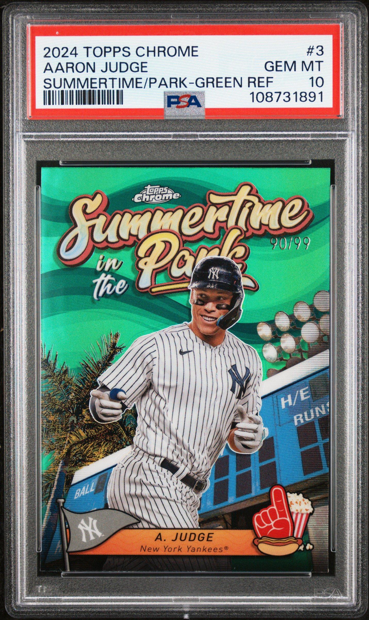 2024 Topps Chrome Summertime In The Park 3 Aaron Judge Green 