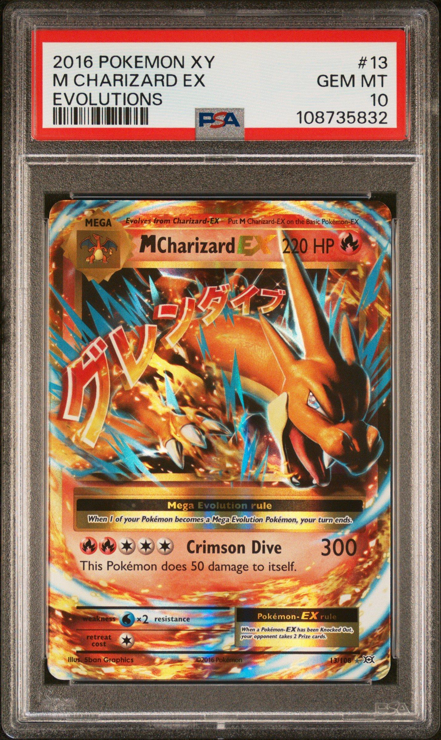 2016 Pokemon Xy Evolutions 13 M Charizard Ex PSA 10 Graded Card