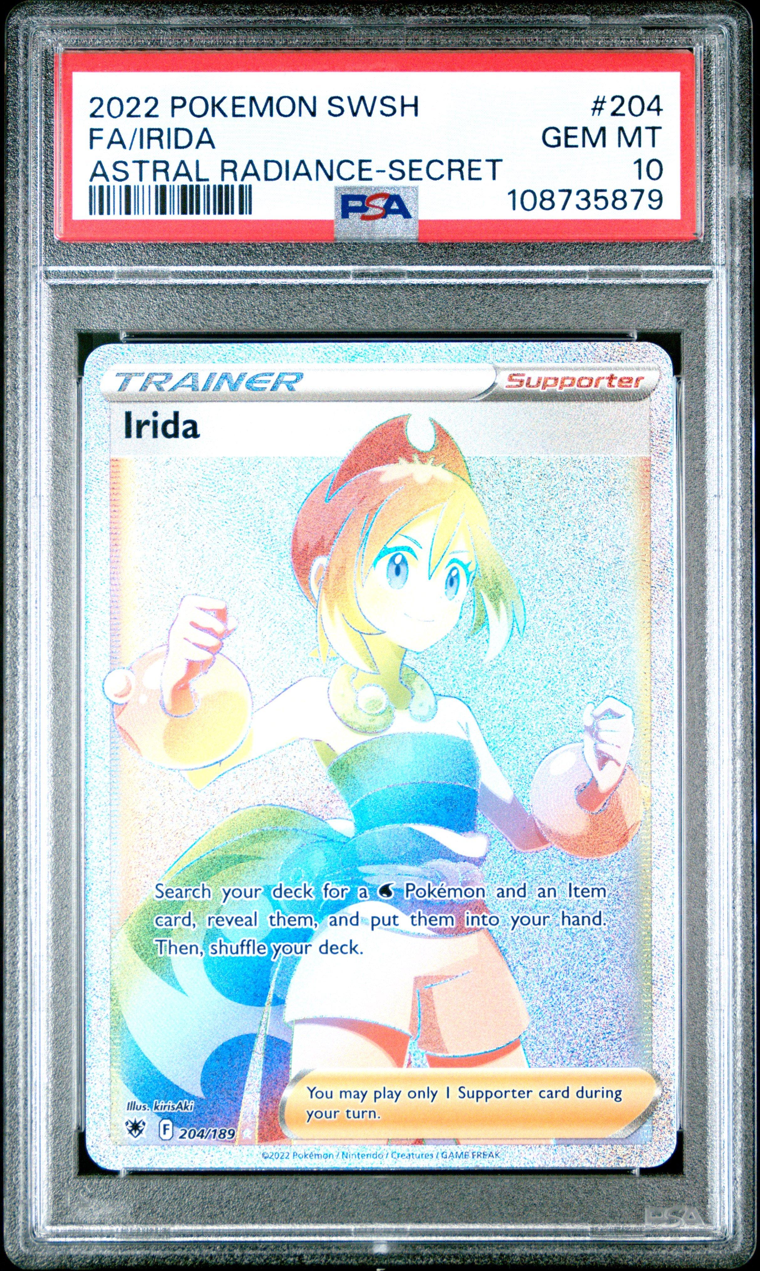 2022 Pokemon Sword & Shield Astral Radiance 204 Full Art/irida Secret PSA