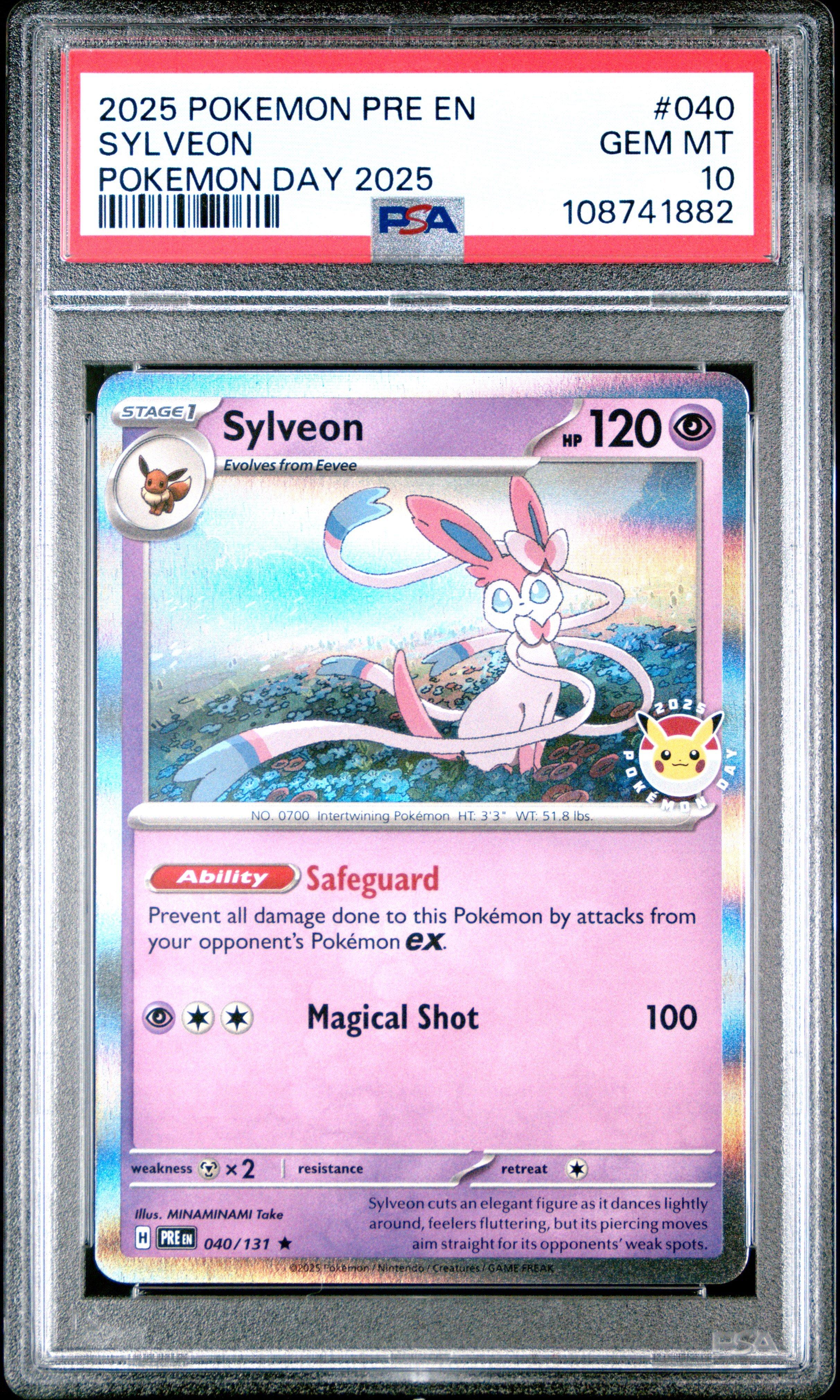 2025 Pokemon Pre En-prismatic Evolutions 040 Sylveon Pokemon Day 2025 PSA