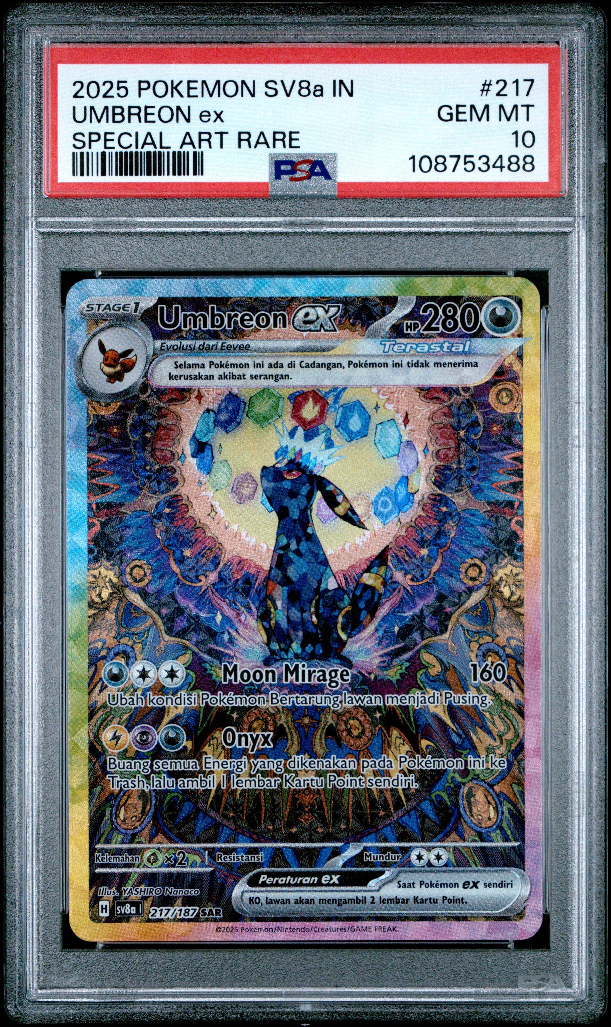 2025 Pokemon Indonesian Sv8a I-terastal Fest Ex 217 Umbreon Ex