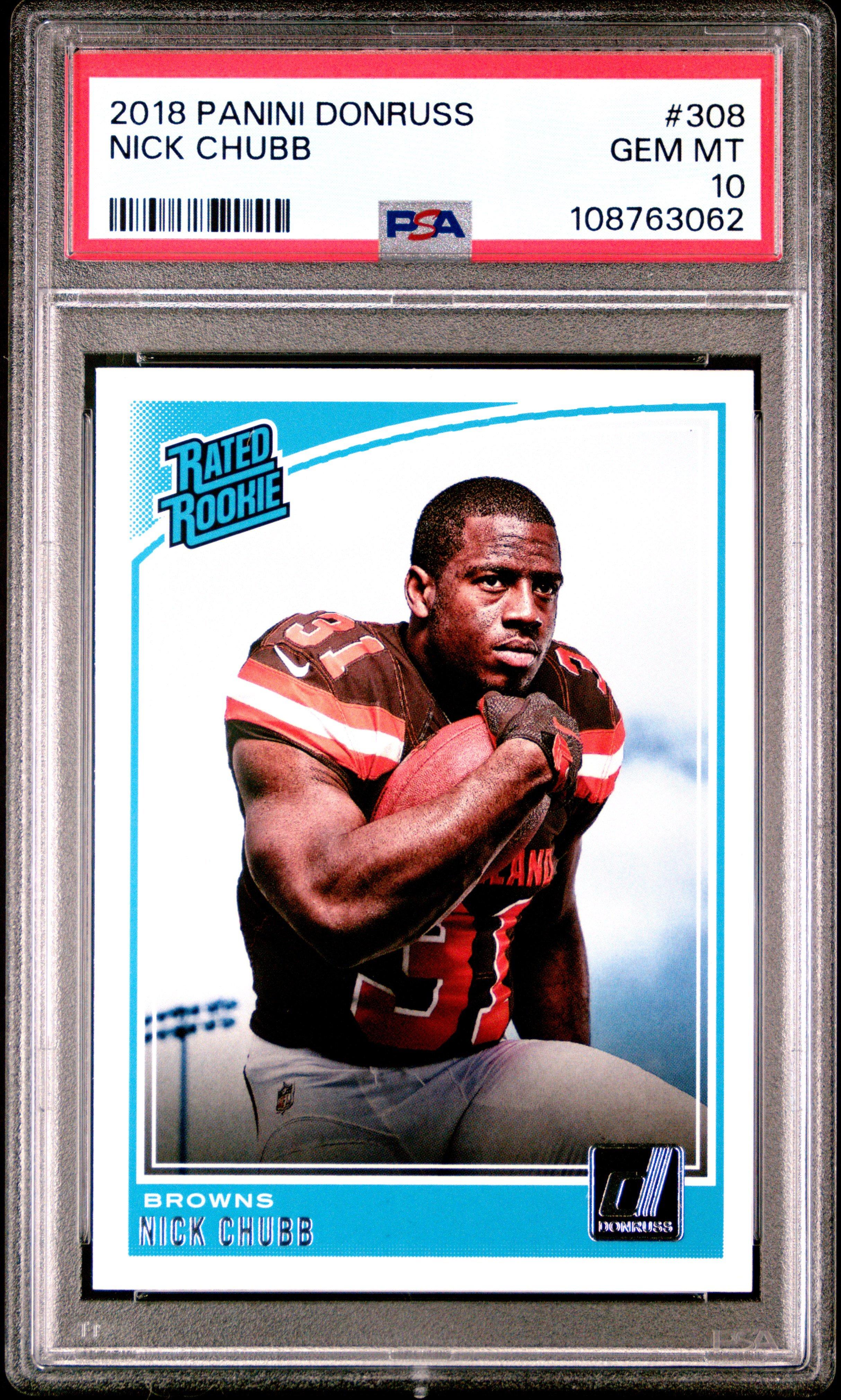 2018 Panini Donruss 308 Nick Chubb PSA