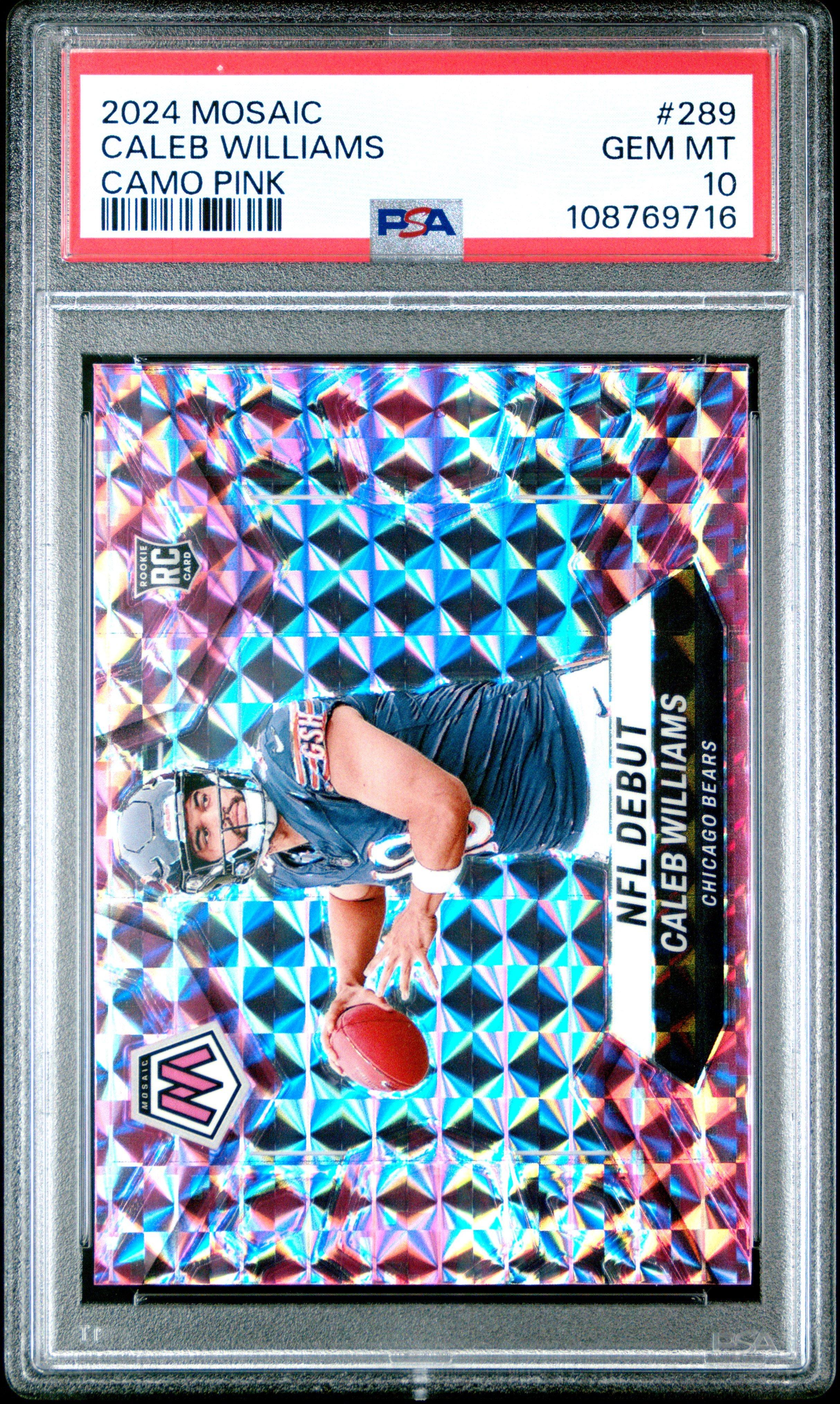 2024 Panini Mosaic 289 Caleb Williams Camo Pink PSA 10