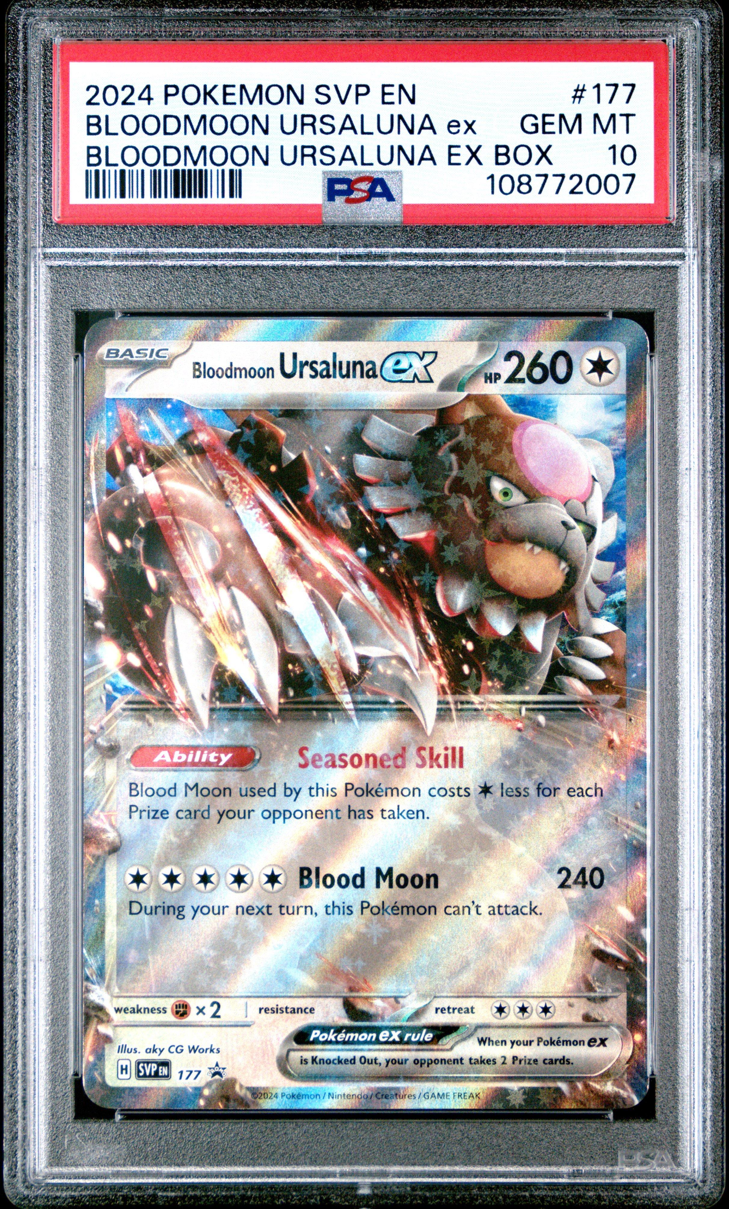 bloodmoon ursaluna pokemon card Bloodmoon Ursaluna ex Pokemon Prismatic Evolutions SIR #168 PSA 9 main image 0