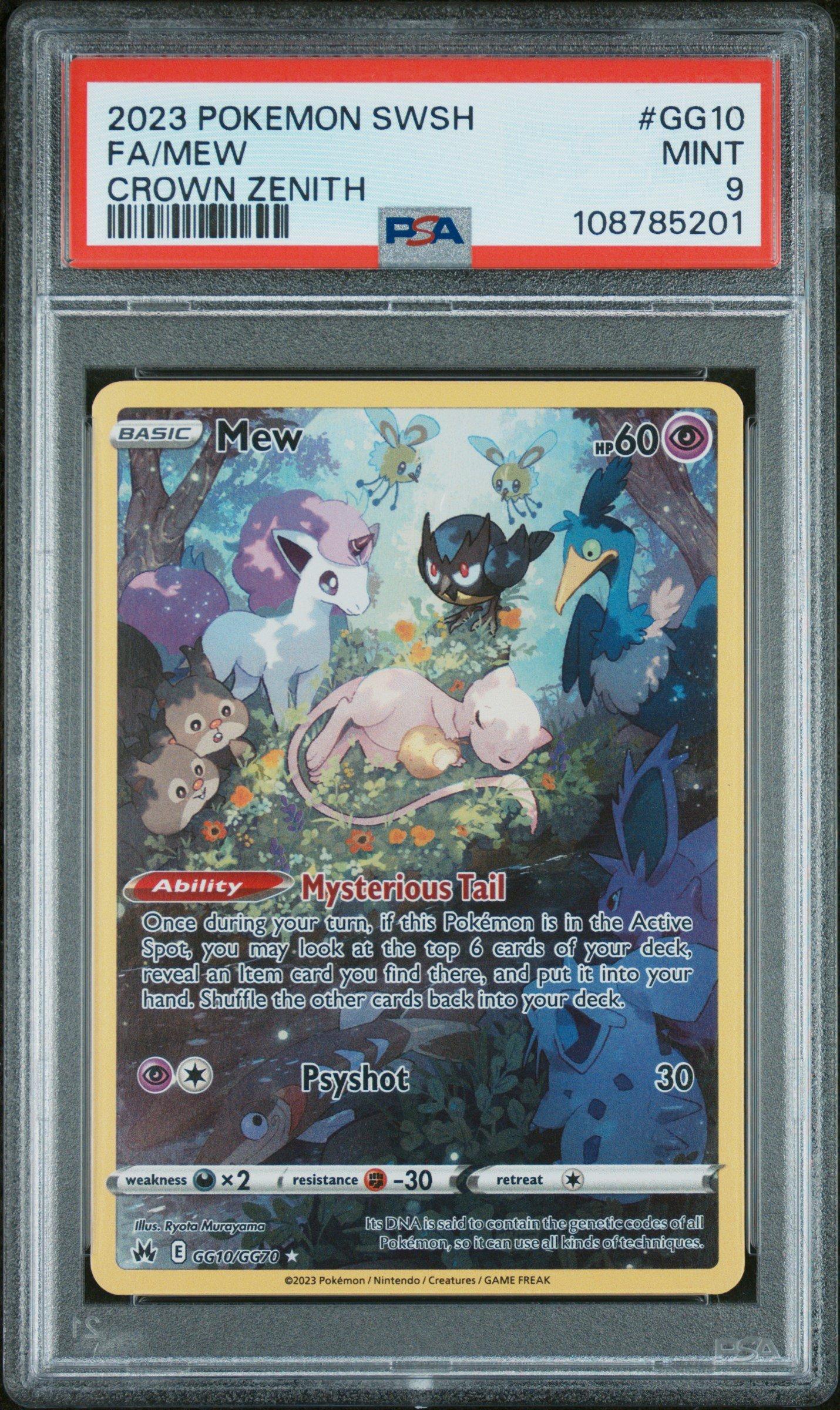 2023 Pokemon Sword And Shield Crown Zenith Gg10 Full Art/mew PSA 9