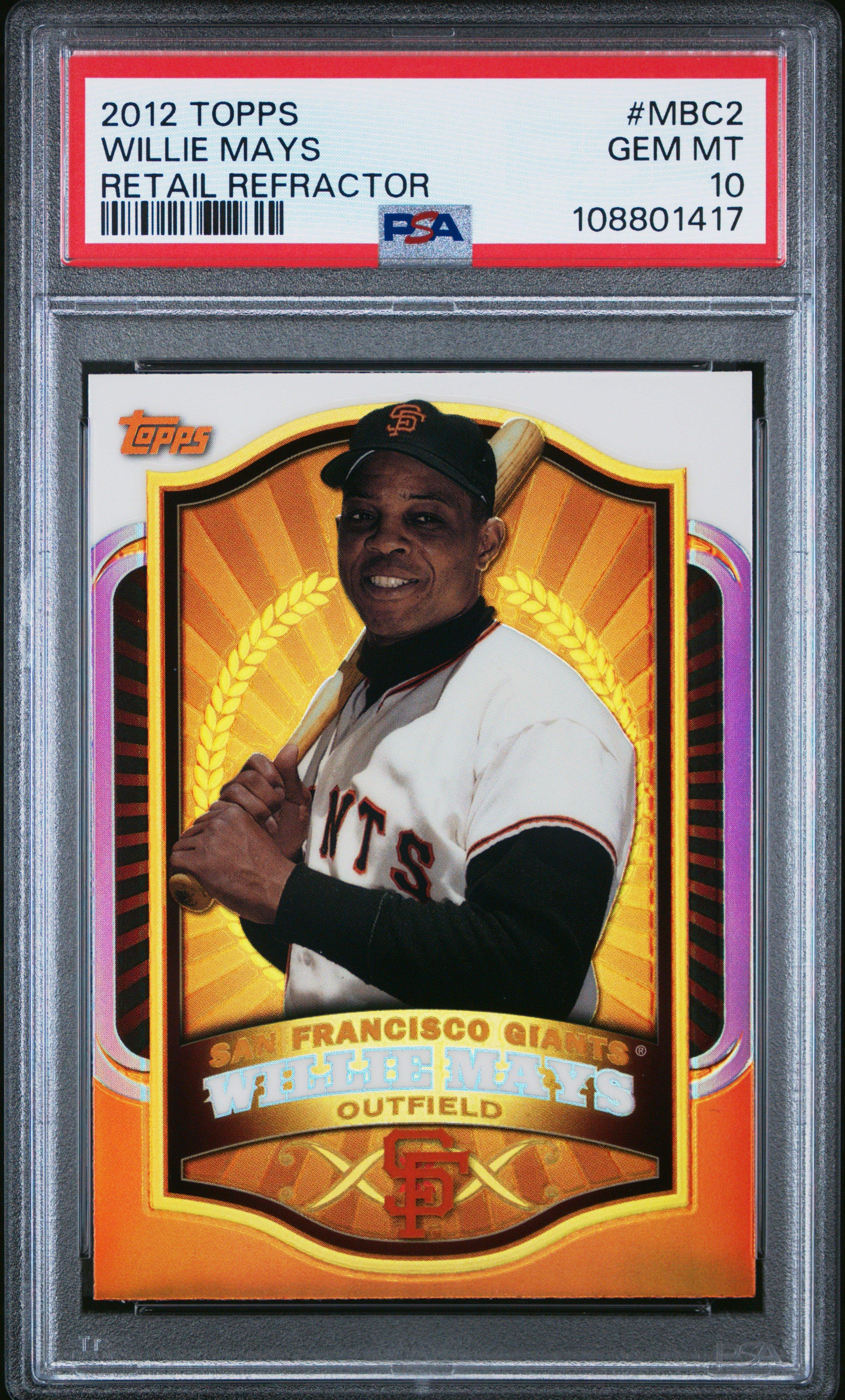 2012 Topps Retail Refractor Mbc2 Willie Mays PSA 10