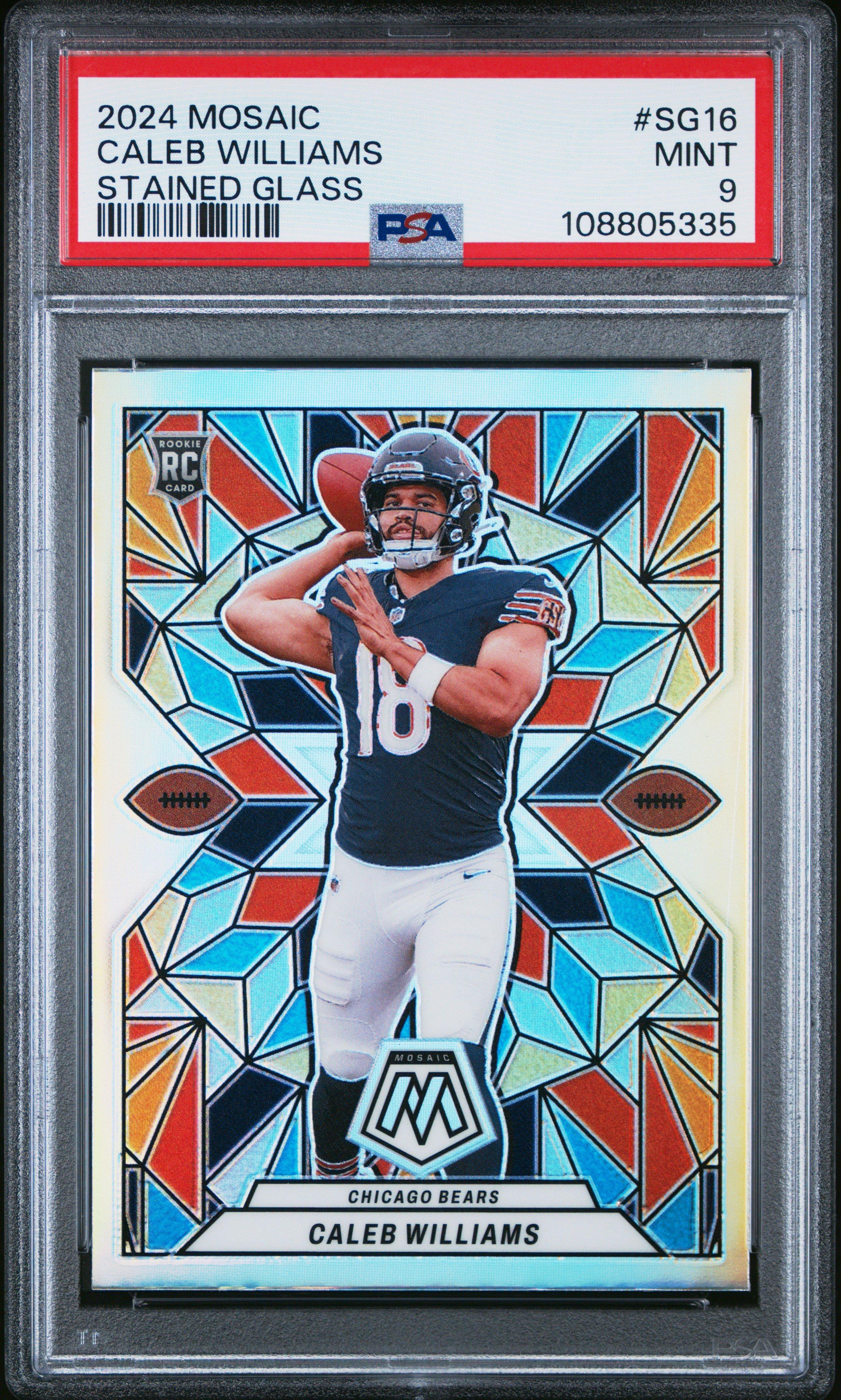 2024 Panini Mosaic Stained Glass Sg16 Caleb Williams PSA 9