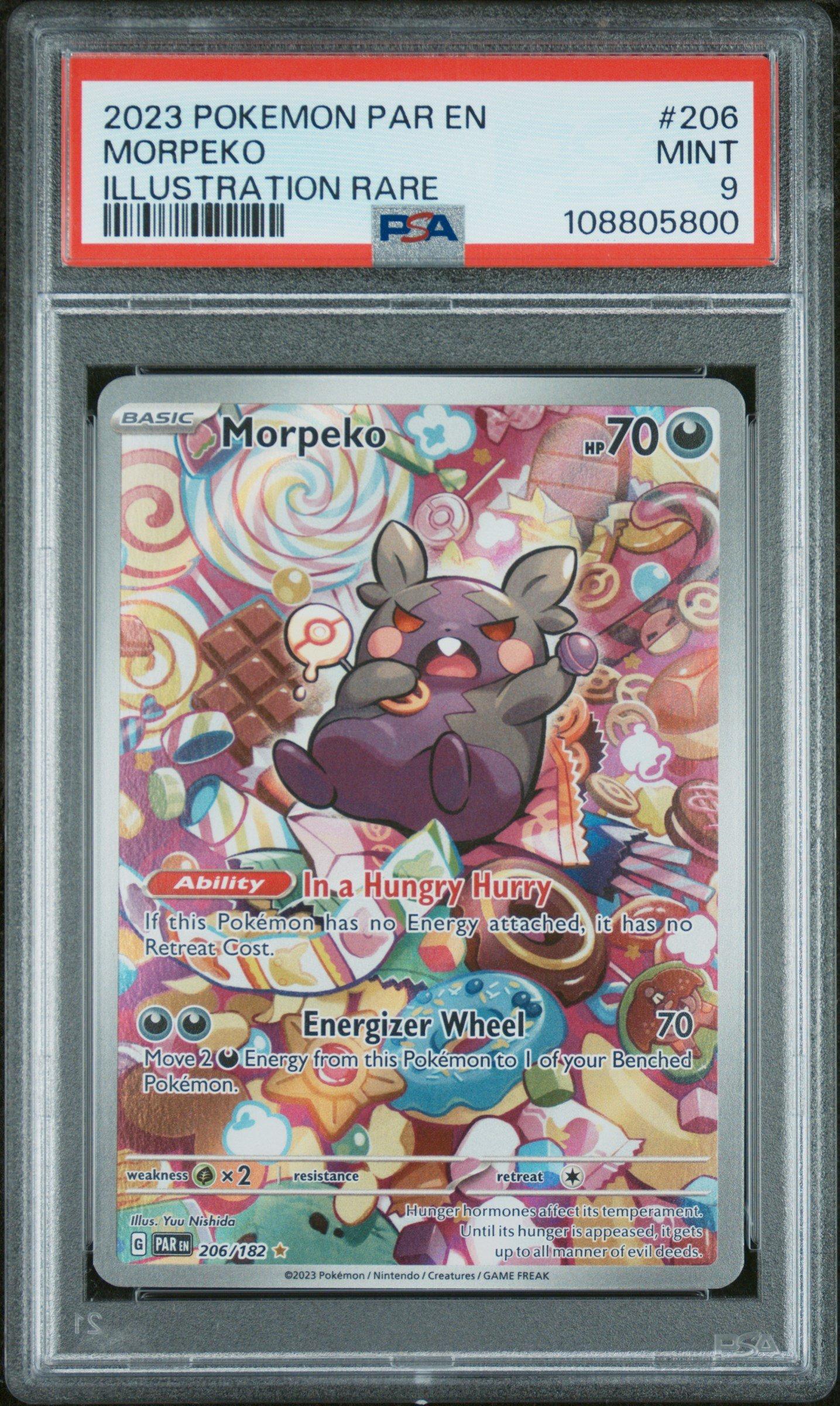 2023 Pokemon Par En-paradox Rift 206 Morpeko Illustration Rare PSA