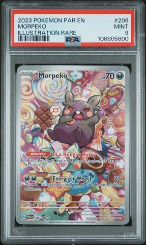 2023 Pokemon Par En-paradox Rift 206 Morpeko Illustration Rare PSA